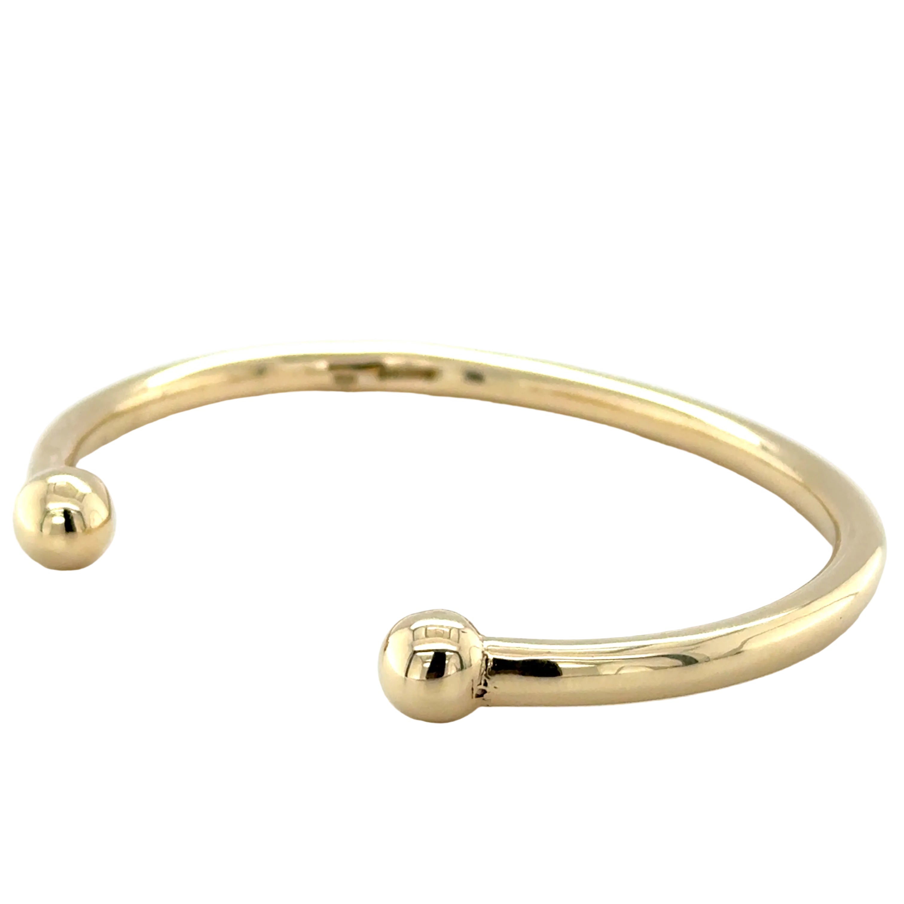 9ct Yellow Gold 7"/17.50cm Classic Solid Torque Bangle - 23.40g