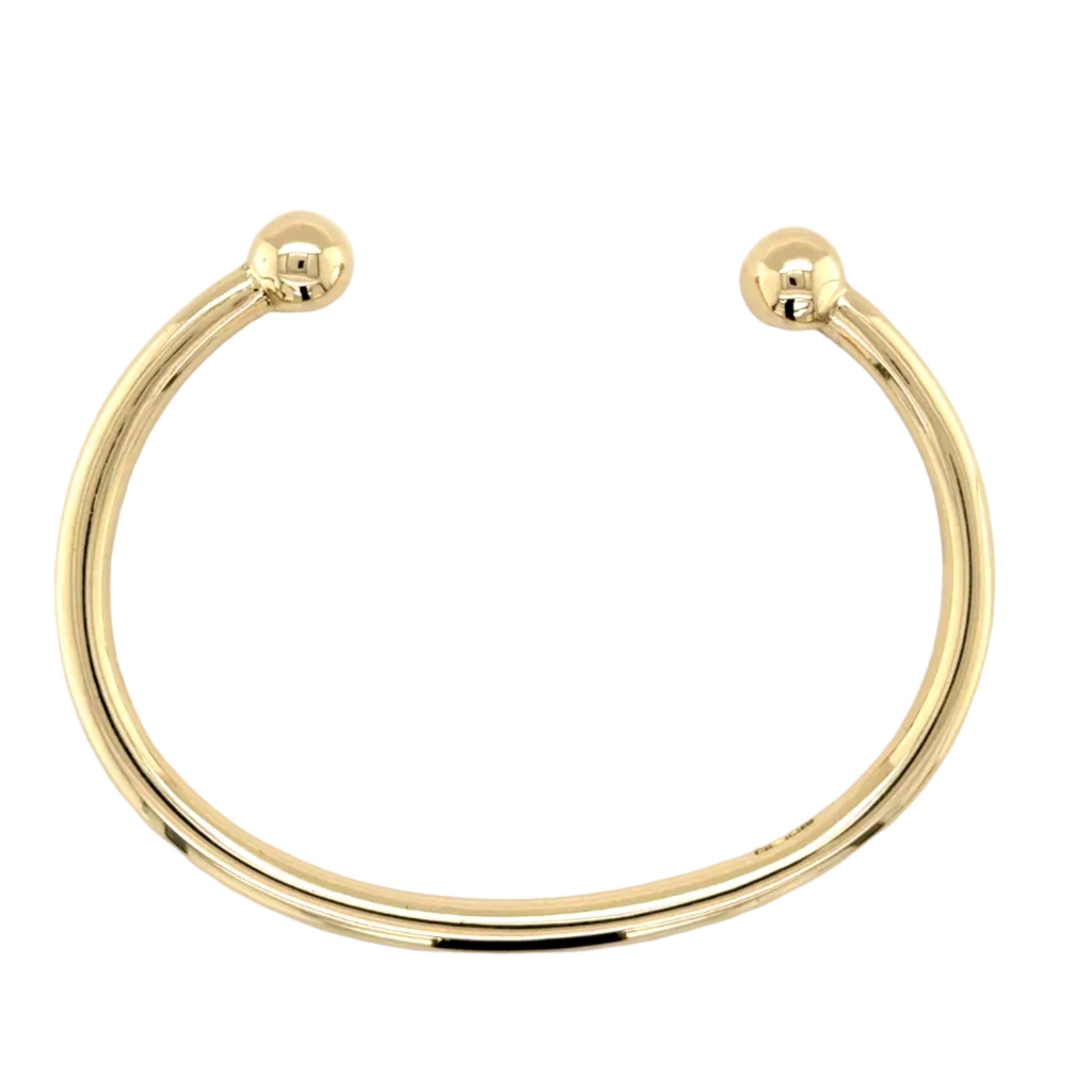 9ct Yellow Gold 7"/17.50cm Classic Solid Torque Bangle - 23.40g