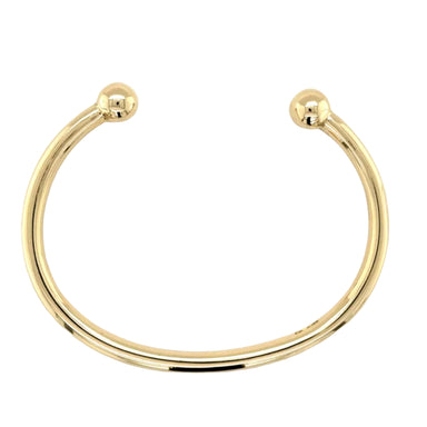 9ct Yellow Gold 7"/17.50cm Classic Solid Torque Bangle - 23.40g