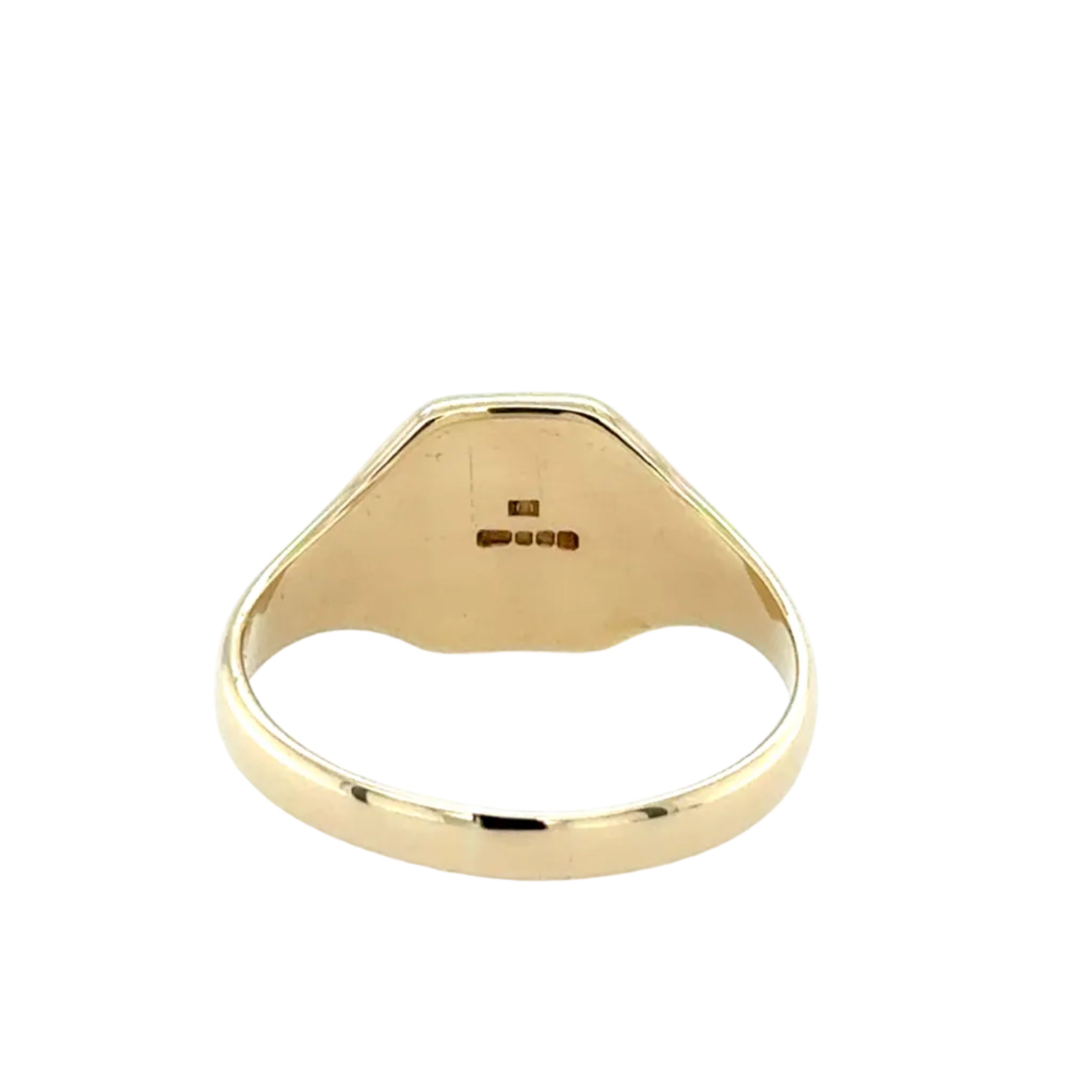 9ct Yellow Gold Cushion Shaped Signet Ring Size Z+2