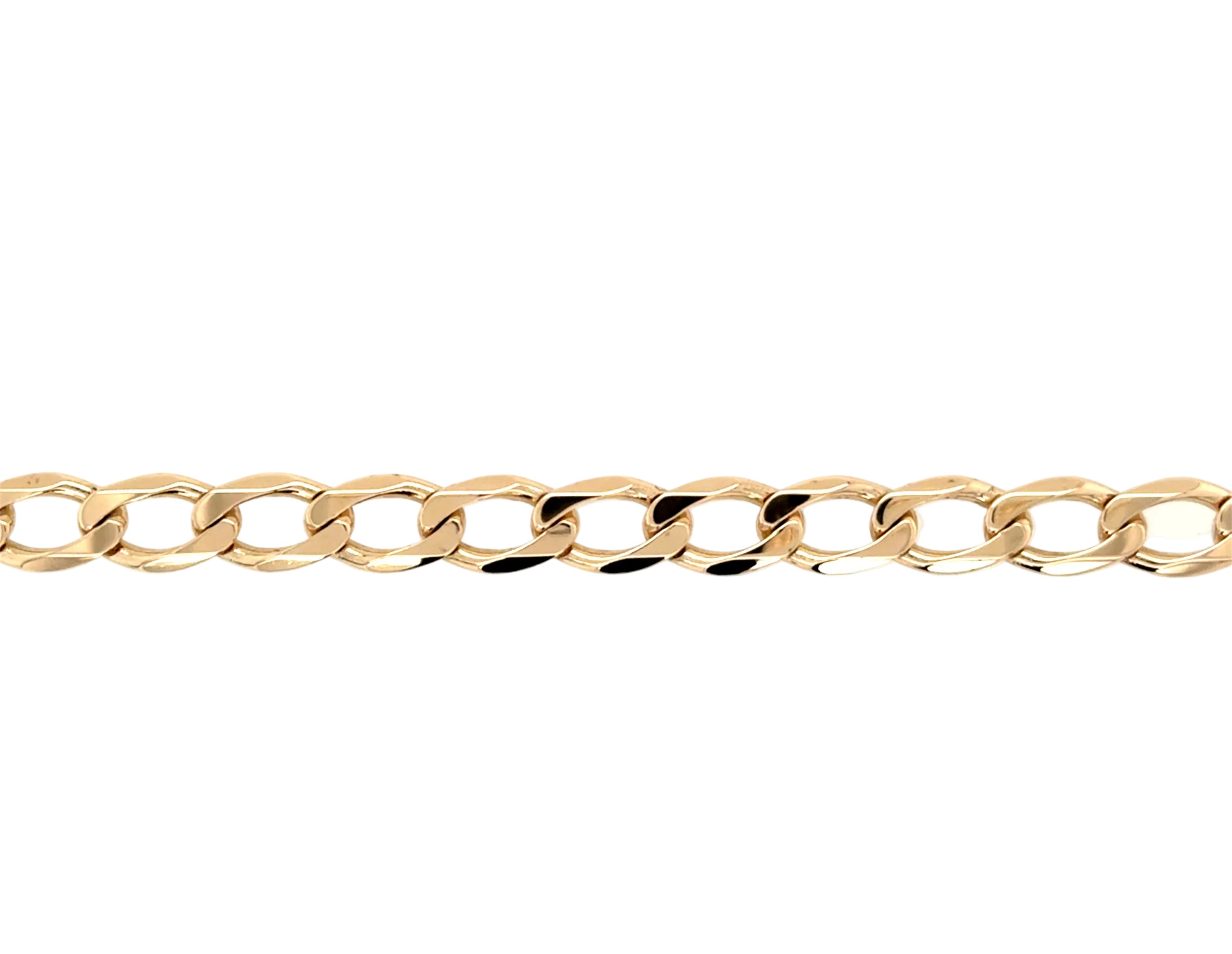 9ct Yellow Gold 8"/20cm Curb Link Bracelet - 8.60g