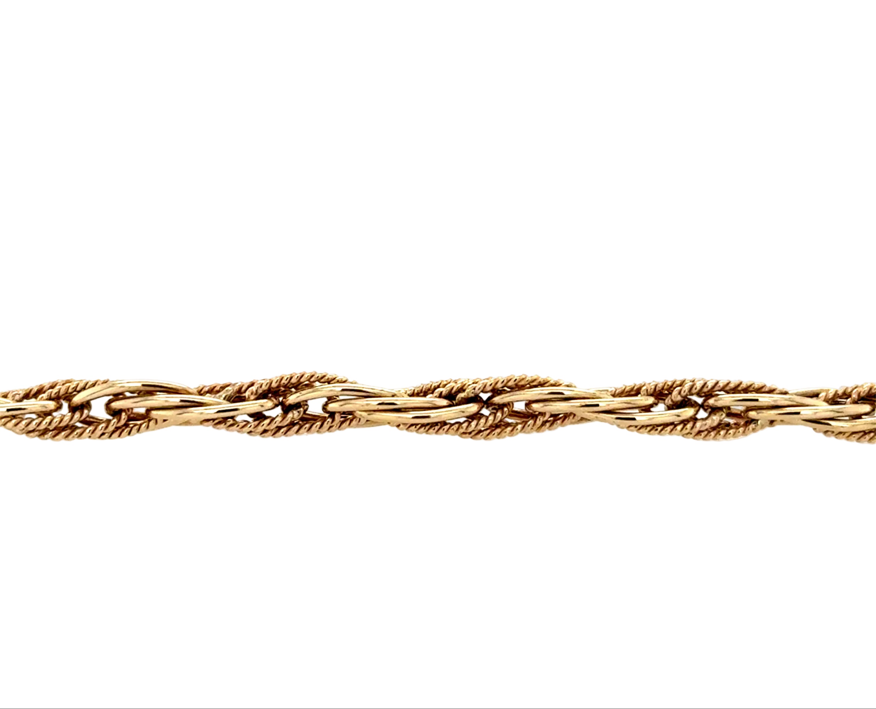 9ct Yellow Gold 7.5"/18.57cm Woven Link Bracelet - 9.20g