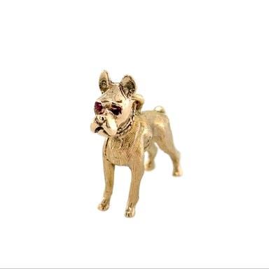 9ct Yellow Gold Solid Dog Pendant/ Charm London 1966 - 8.10g