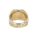 9ct Yellow Gold Vintage Heavyweight Bark Effect Square Signet Ring London 1972