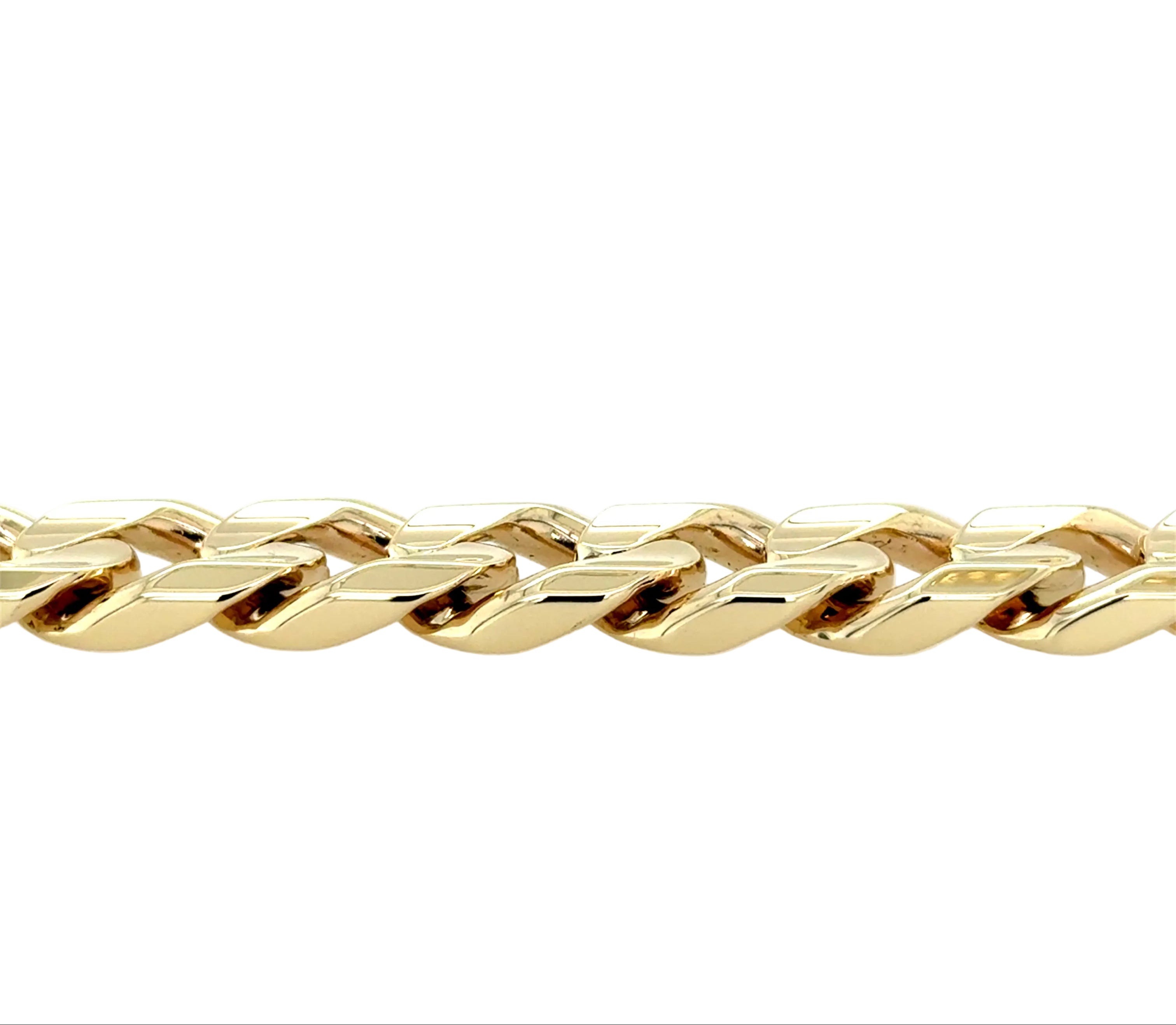 9ct Yellow Gold 9"/22.50cm Heavy Curb Link Bracelet - 66.50g
