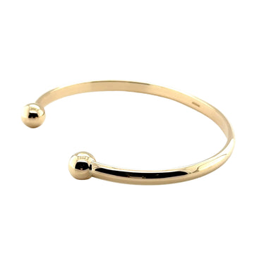 9ct Yellow Gold 8"/20cm Solid Torque Bangle - 15.50g