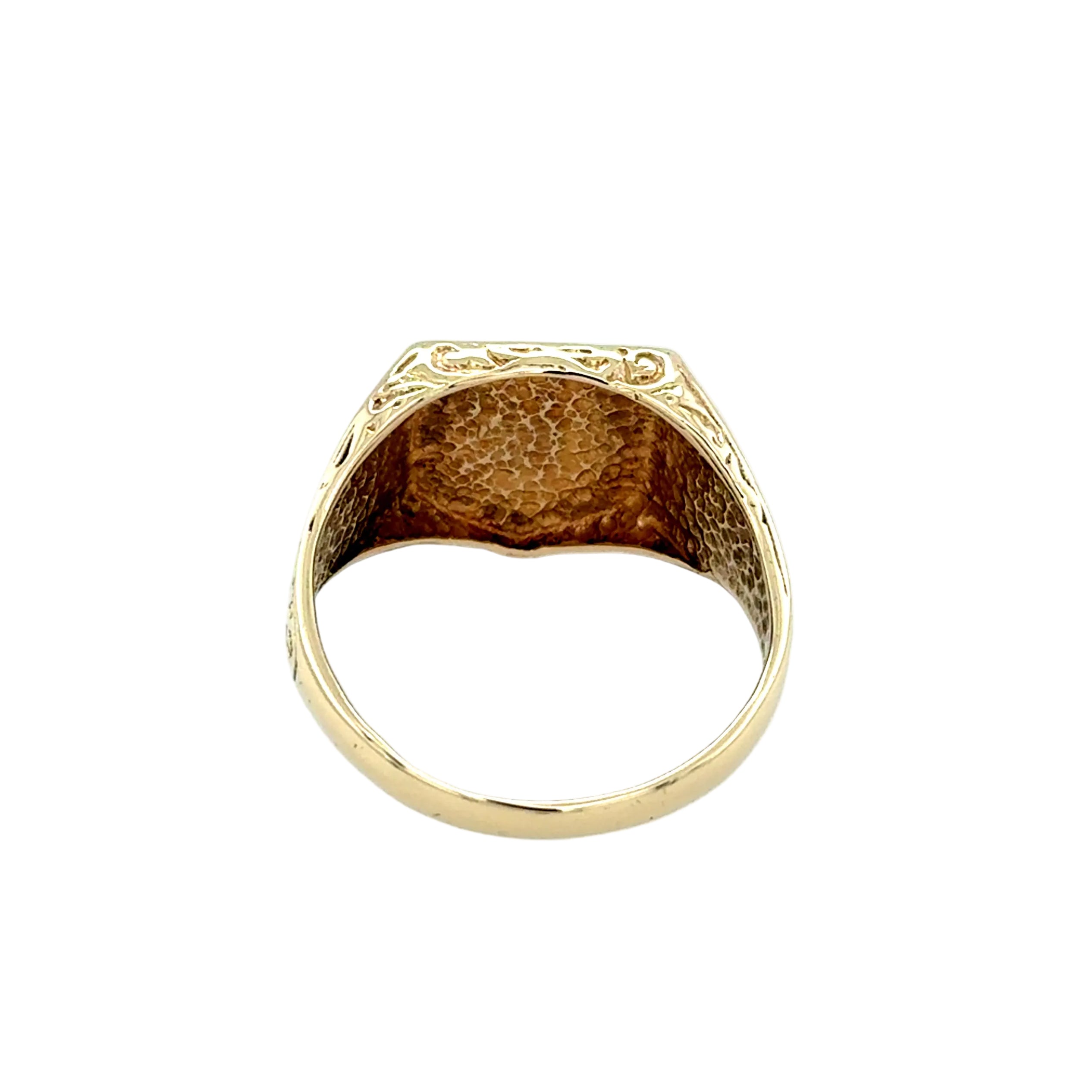 9ct Yellow Gold England Three Lions Shield Signet Ring - 6.71g