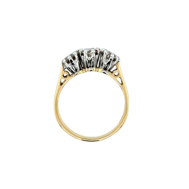 Vintage 1.00ct Diamond Three Stone Ring 18ct Yellow Gold Birmingham 1995
