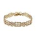 9ct Yellow Gold 7.5"/18.75cm Three Bar Crimped Gate Bracelet - 13.34g