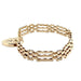 9ct Yellow Gold 7.5"/18.75cm Three Bar Crimped Gate Bracelet - 13.34g