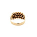 9ct Yellow Gold Small Three Row Keeper Ring Size S -6.91g