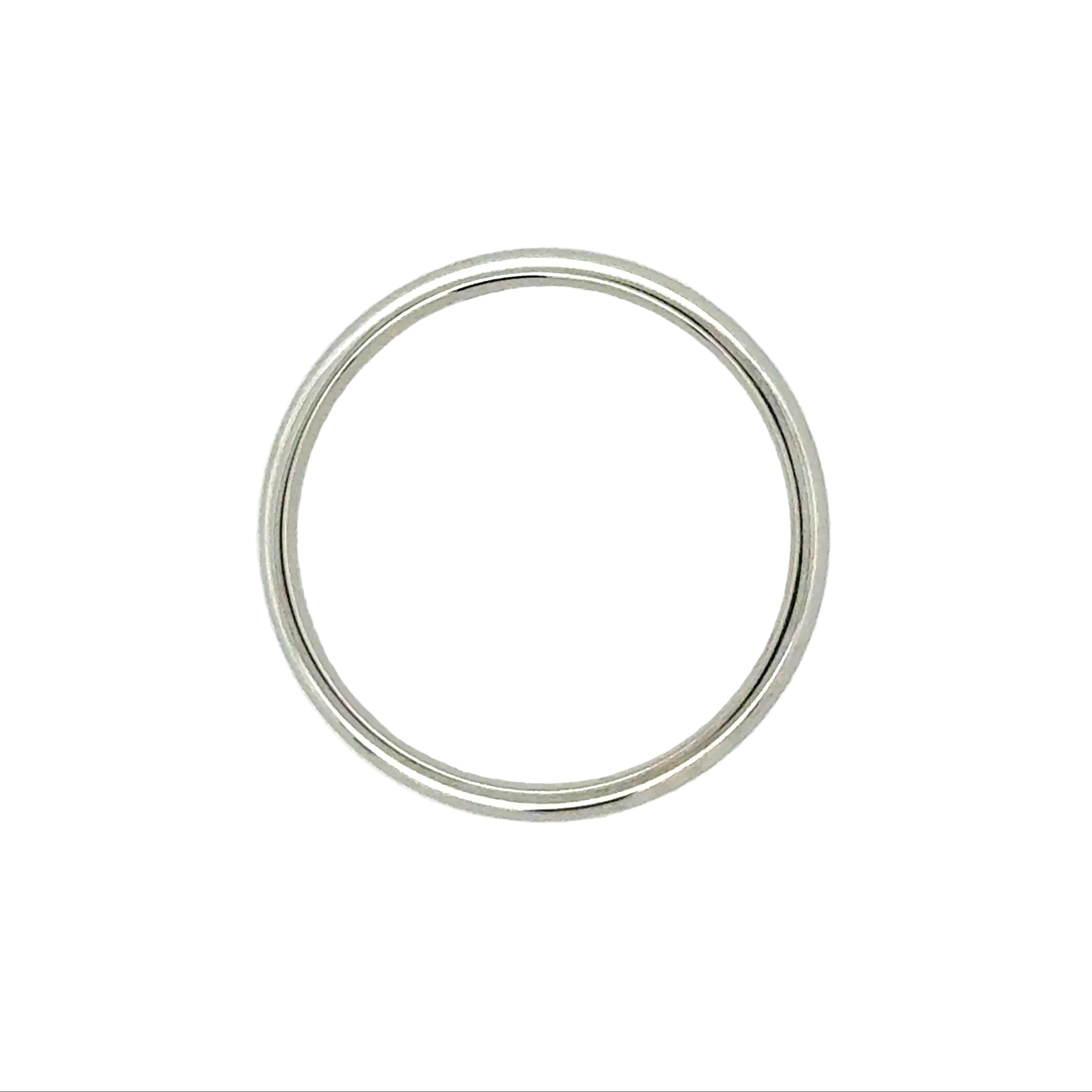 18ct White Gold 3mm D Profile Wedding Band Berker Bros Size M