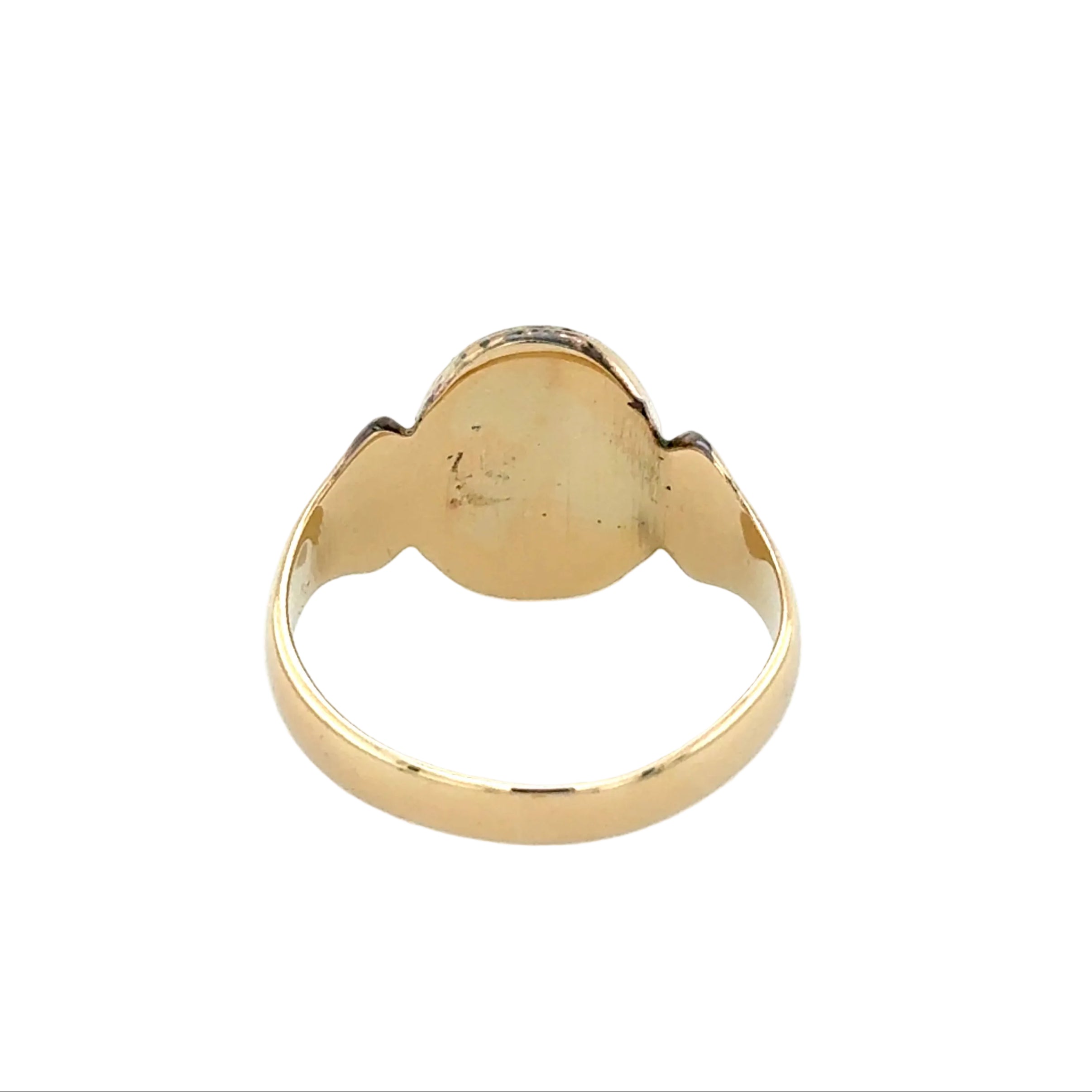 Antique 9ct Yellow Gold Oval Signet Ring Chester 1929