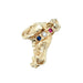 9ct Yellow Gold Solid Stone Set Bulldog Pendant - 17.06g