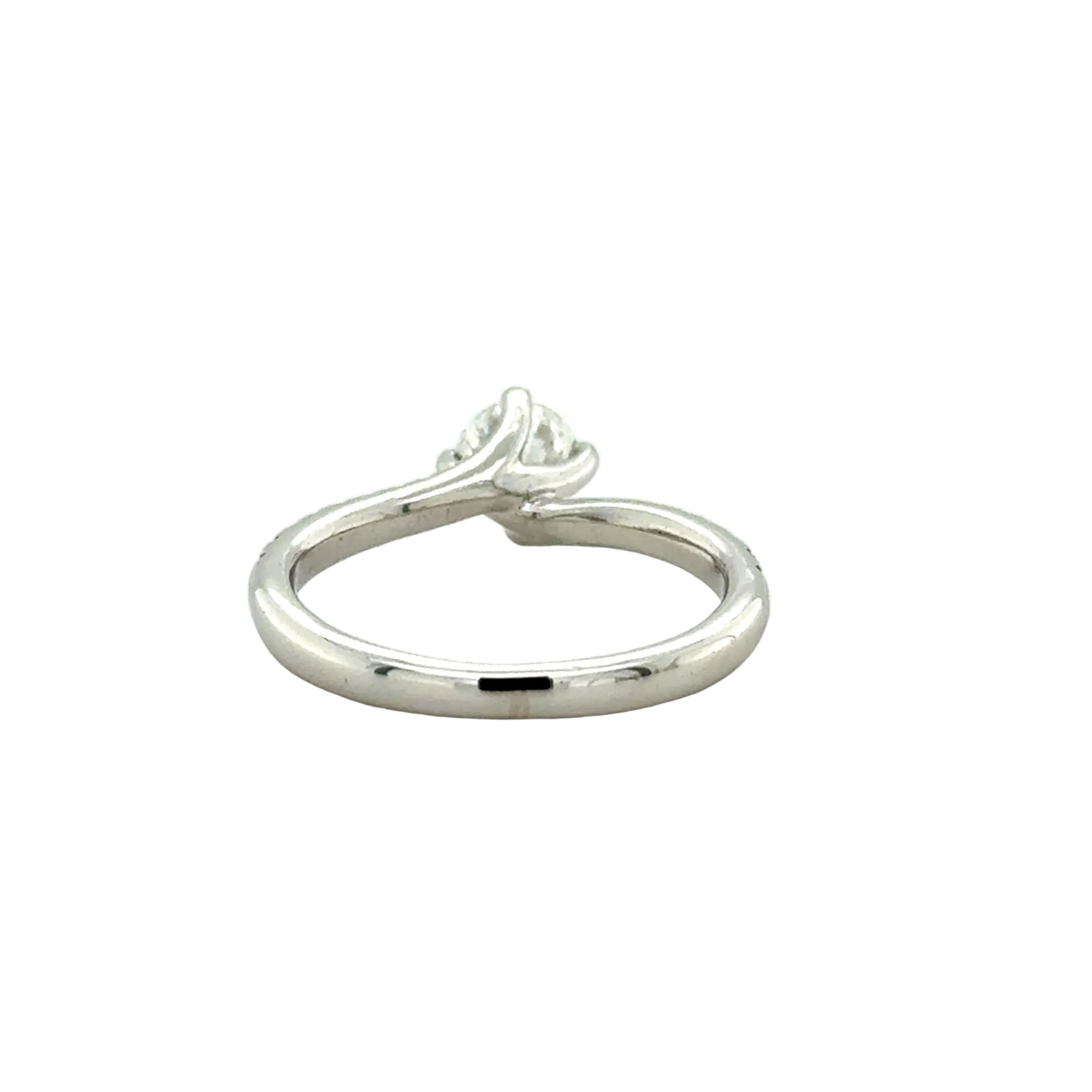 Platinum 0.52ct Round Brilliant Cut Diamond Single Stone Twist Ring GIA Certified