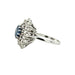 1.37ct Sapphire & 1.10ct Diamond Cluster Ring 18ct White Gold