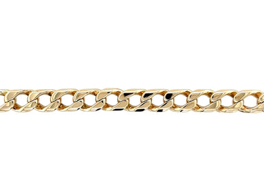 9ct Yellow Gold 9"/22.50cm Curb Link Bracelet - 37.30g