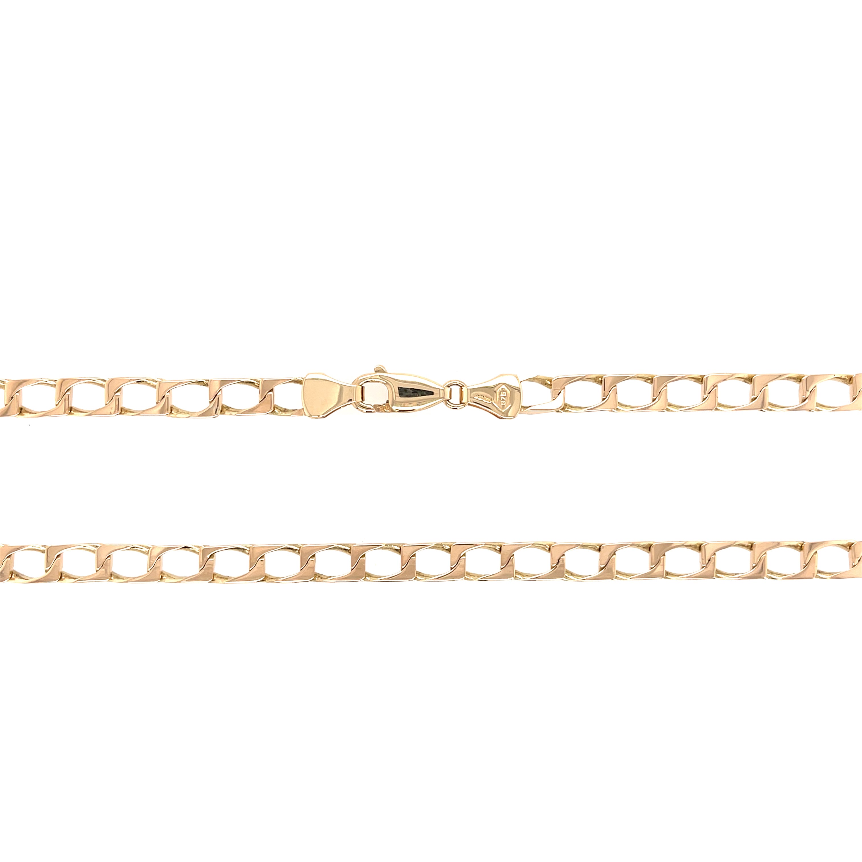 9ct Yellow Gold 28 Inch Square Curb Link Chain - 28.92g