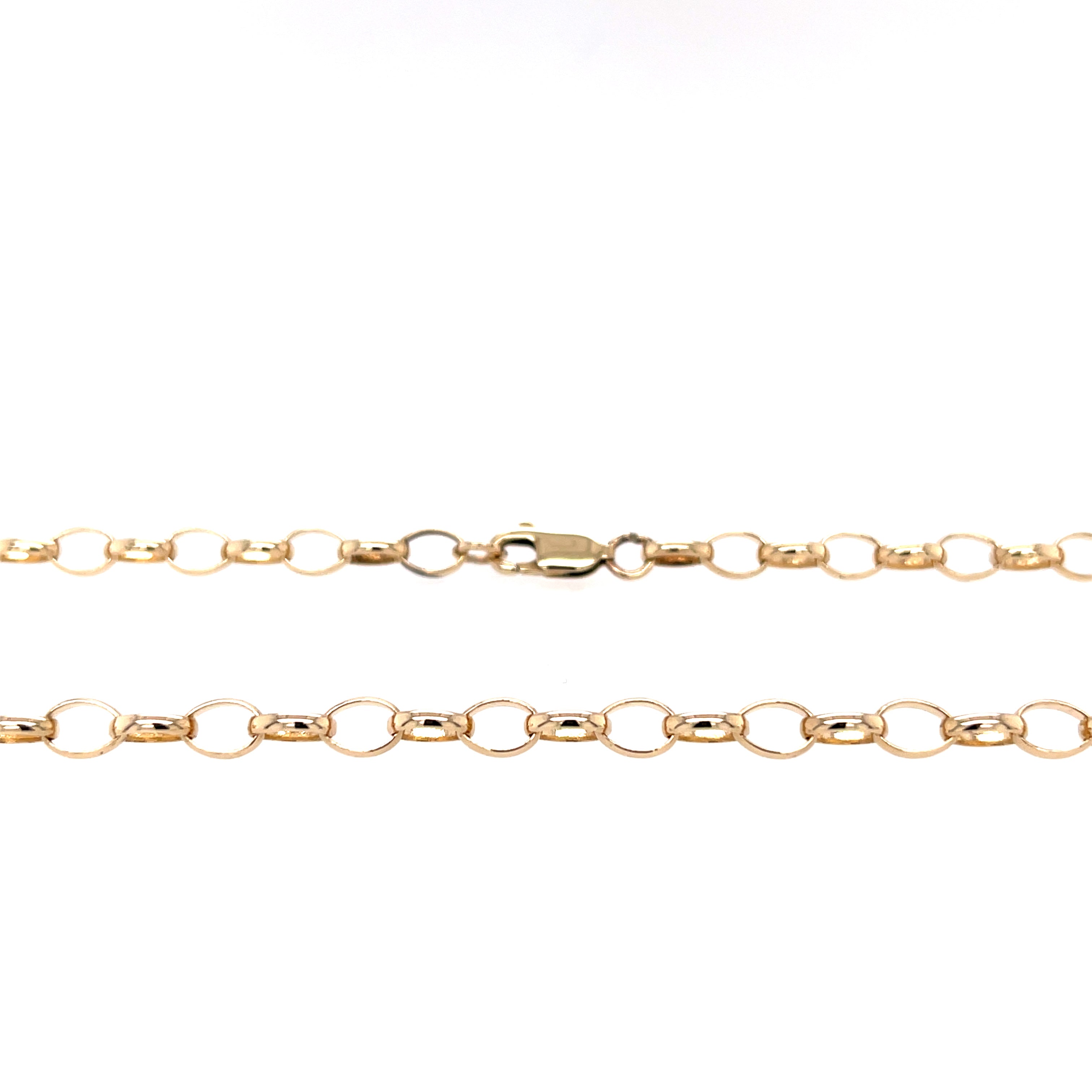 9ct Yellow Gold Oval Link 18" Belcher Chain - 7.65g SOLD