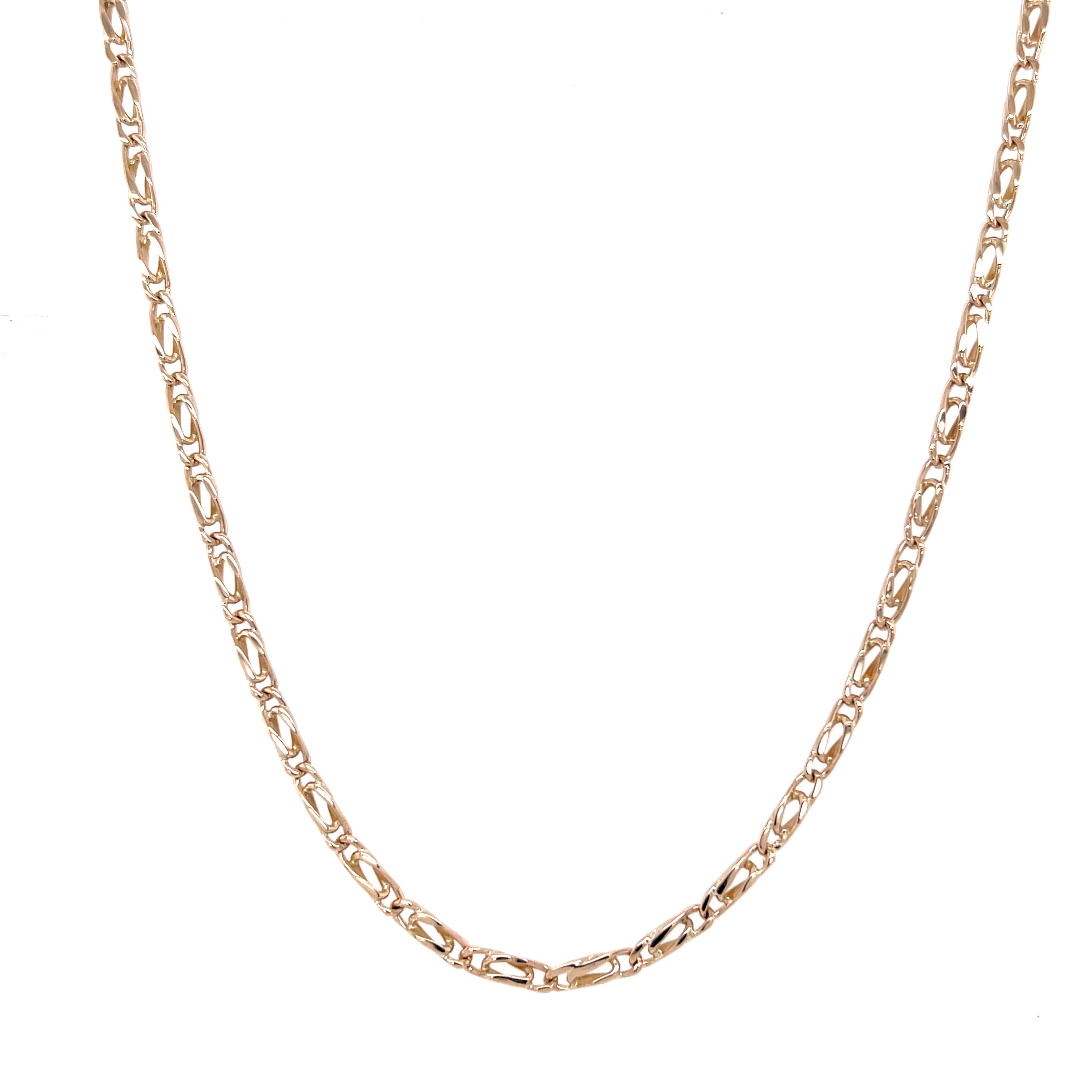 9ct Yellow Gold 18 Inch Fancy Link Figaro Chain - 7.00g
