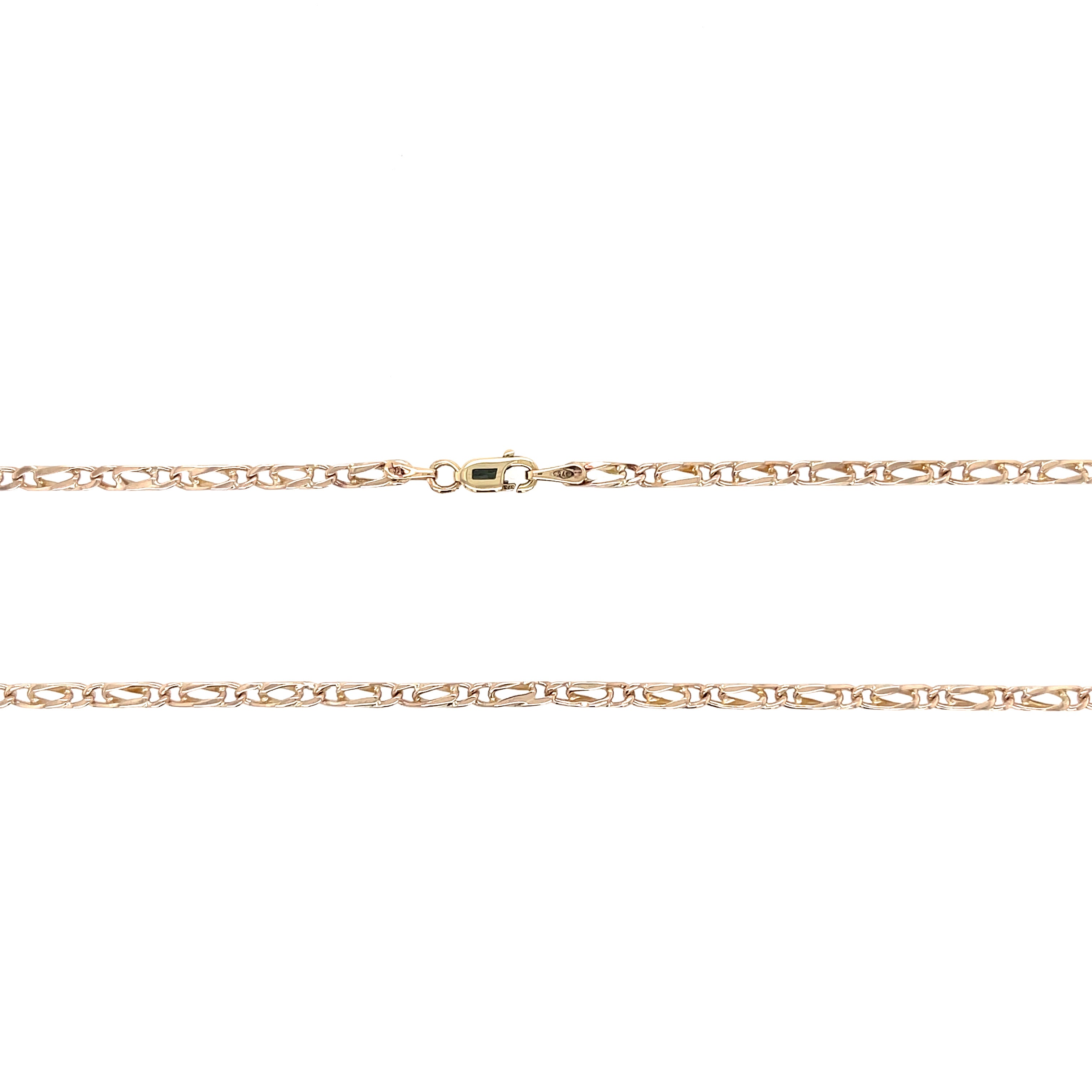 9ct Yellow Gold 18 Inch Fancy Link Figaro Chain - 7.00g