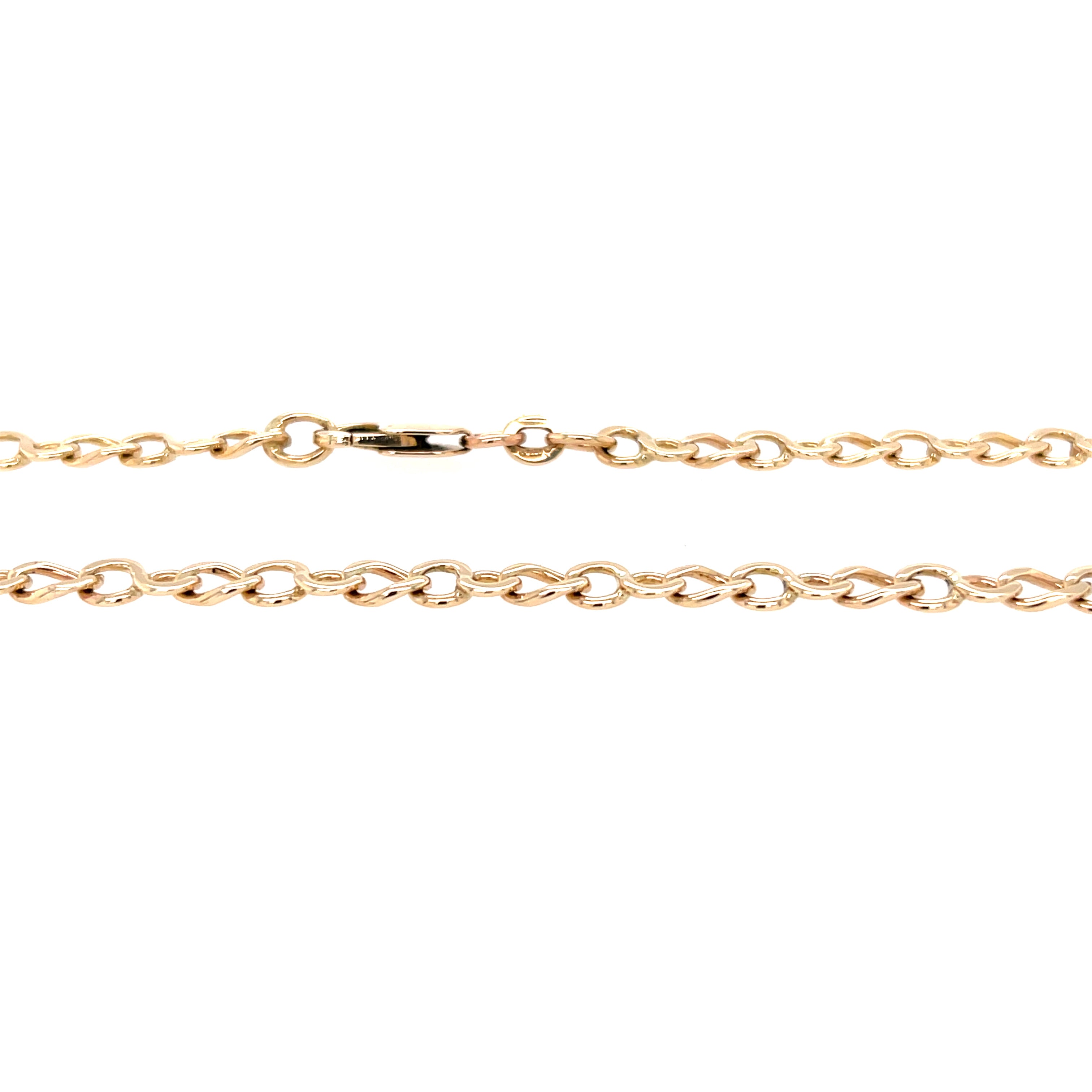 9ct Yellow Gold 19 Inch Fancy Figure 8 Link Chain Necklace - 11.63g