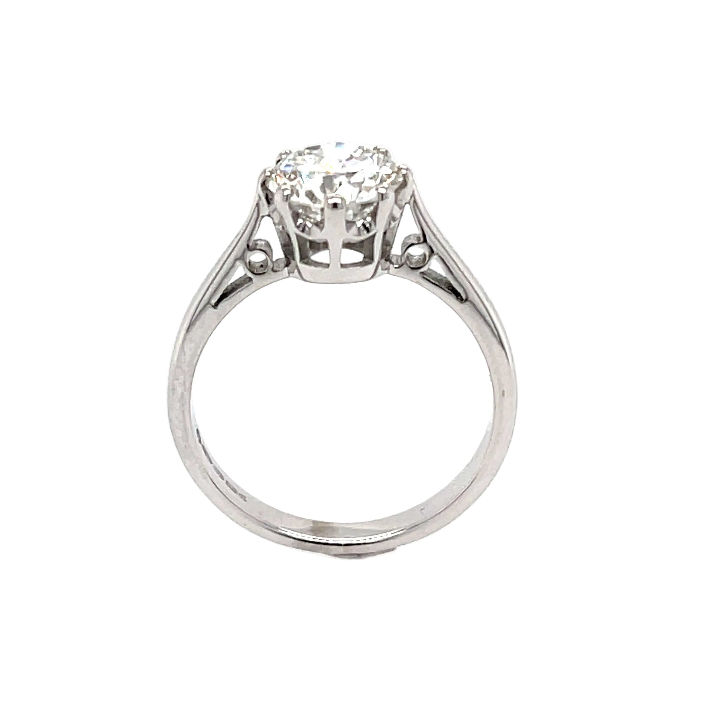 1.84ct Transitional Cut Diamond Solitaire Ring 18ct White Gold