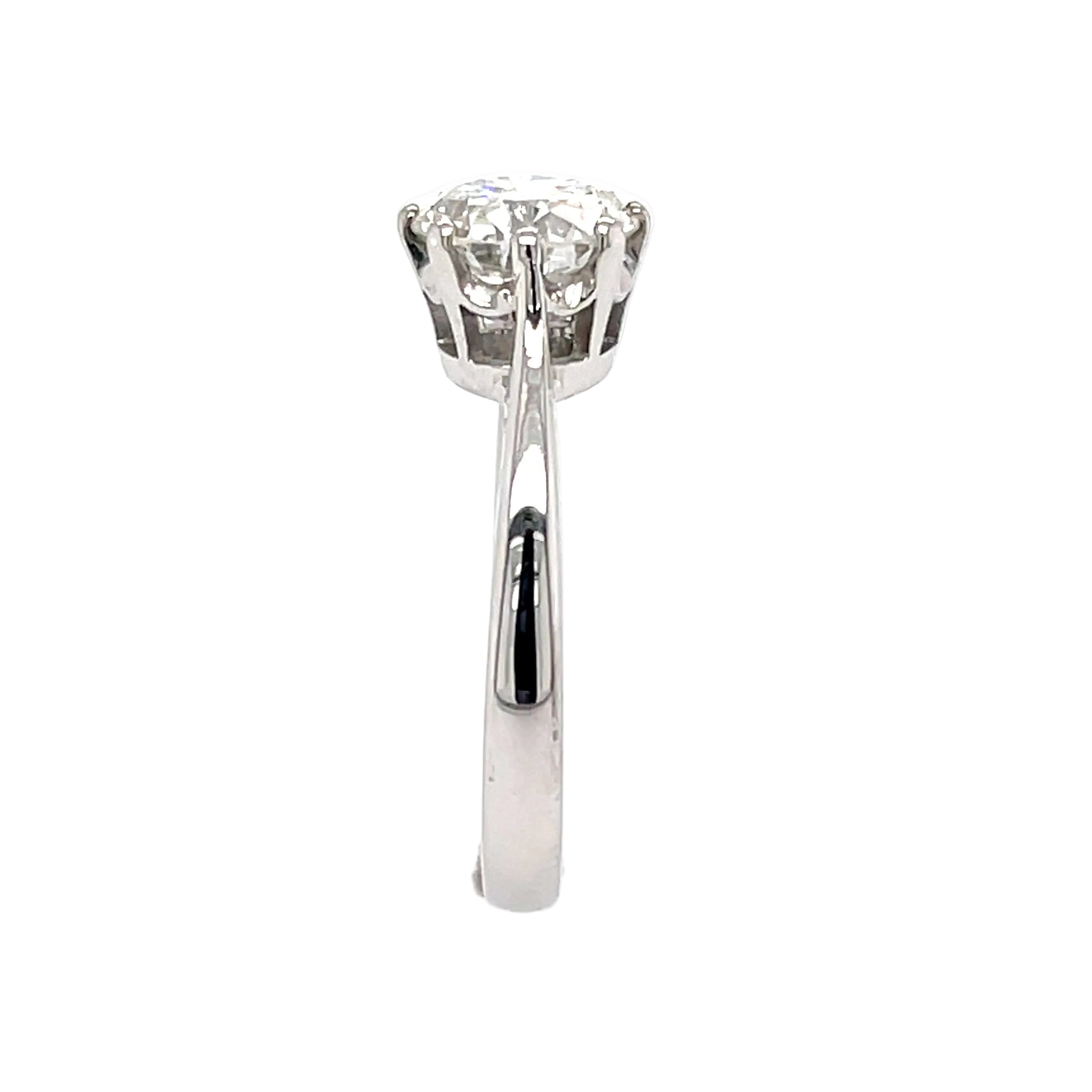 1.84ct Transitional Cut Diamond Solitaire Ring 18ct White Gold