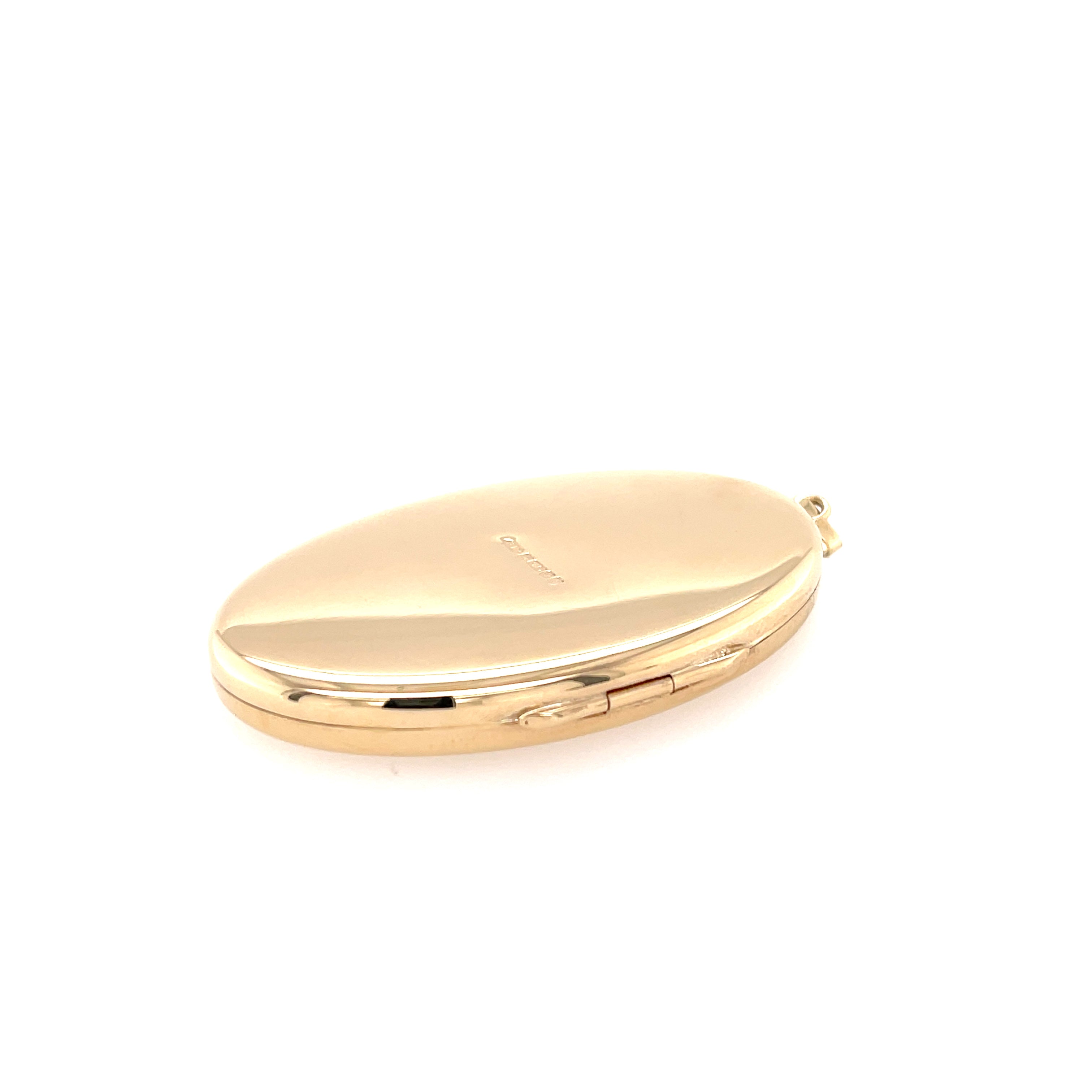9ct Yellow Gold Oval Engraved Locket Pendant - 12.35g SOLD