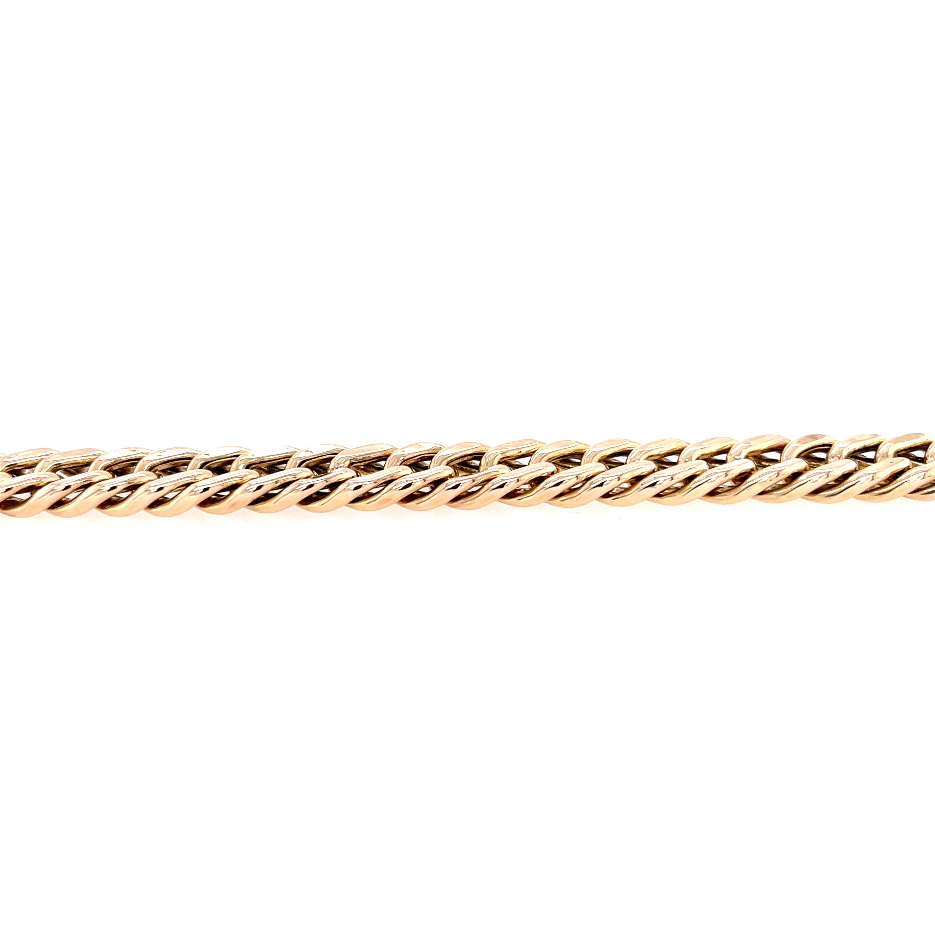 9ct Yellow Gold 8" Hollow Double Curb Link Bracelet - 11.27g SOLD