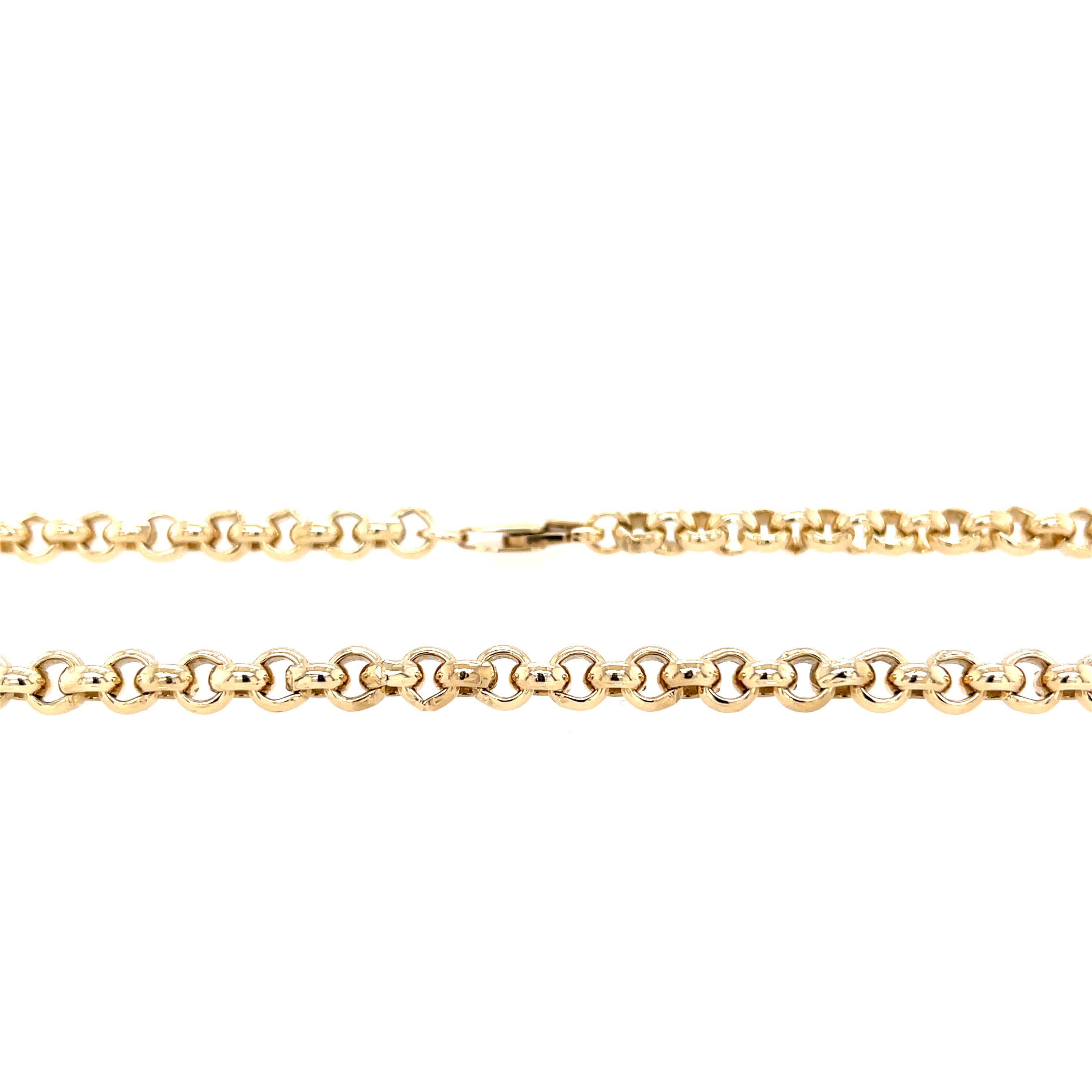9ct Yellow Gold Round Link 24" Heavy Belcher Chain - 48.60g