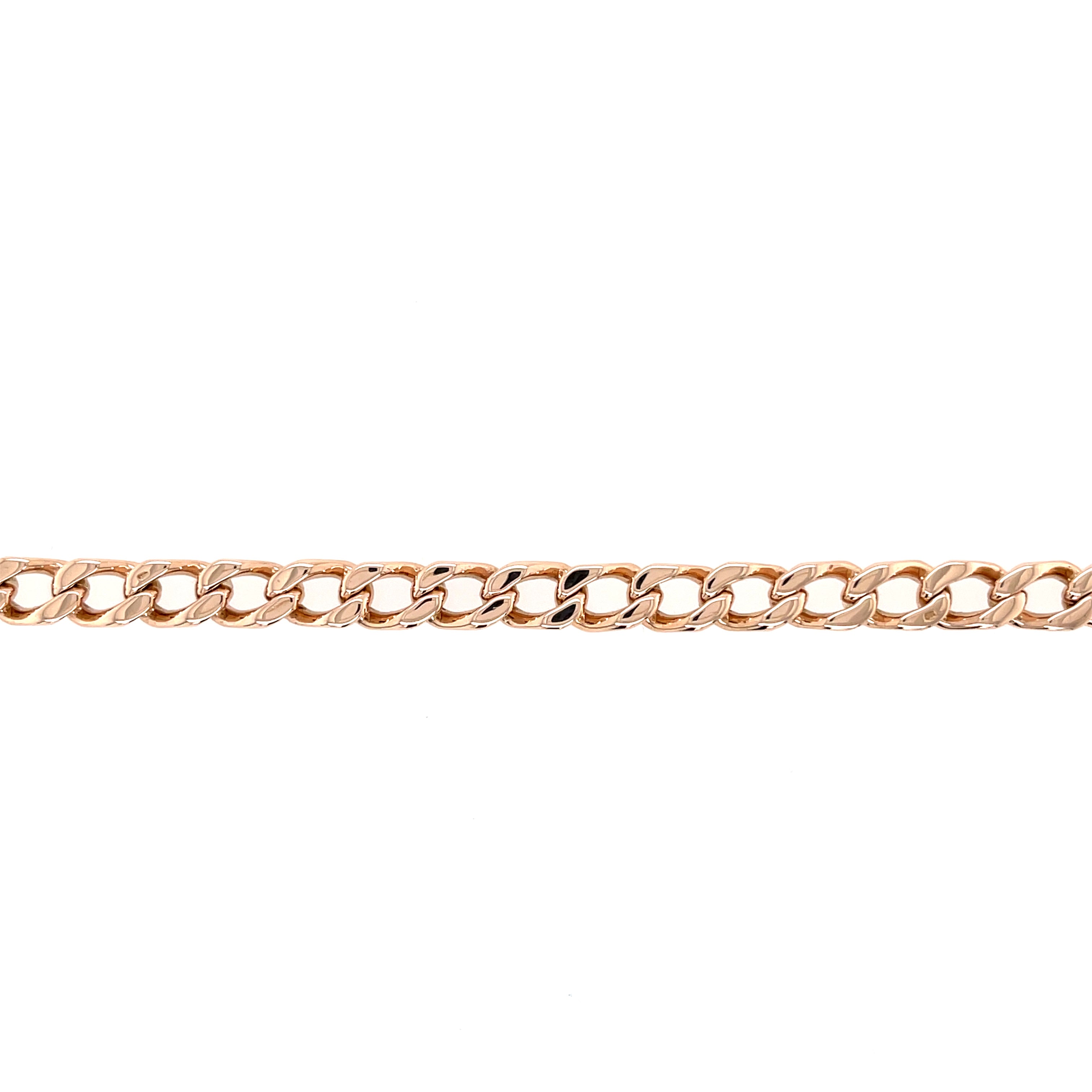 9ct Yellow Gold 8.5" Flat Edge Curb Link Bracelet  20.15g