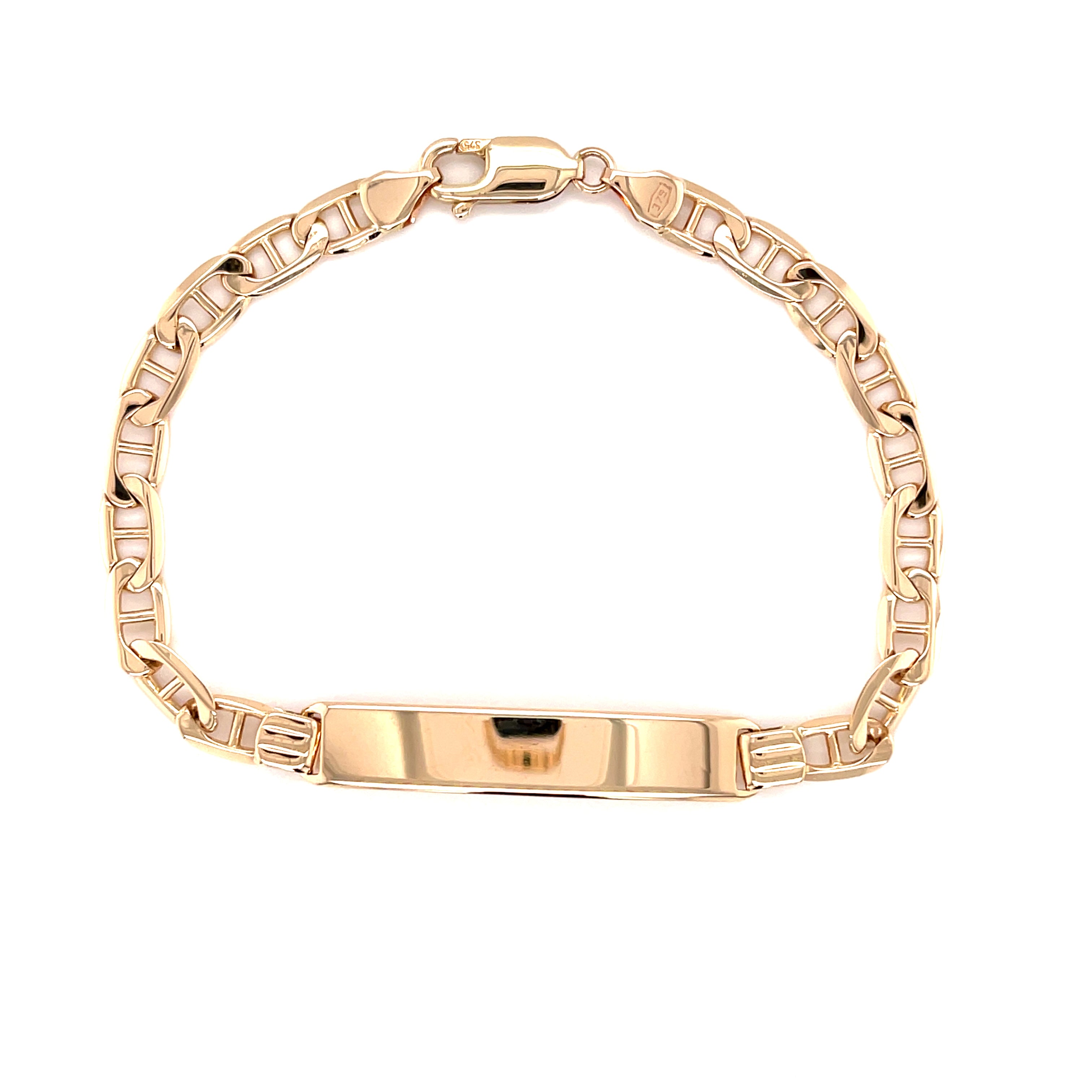 9ct Yellow Gold 7.5" Anchor Link Identity Bracelet - 8.00g SOLD
