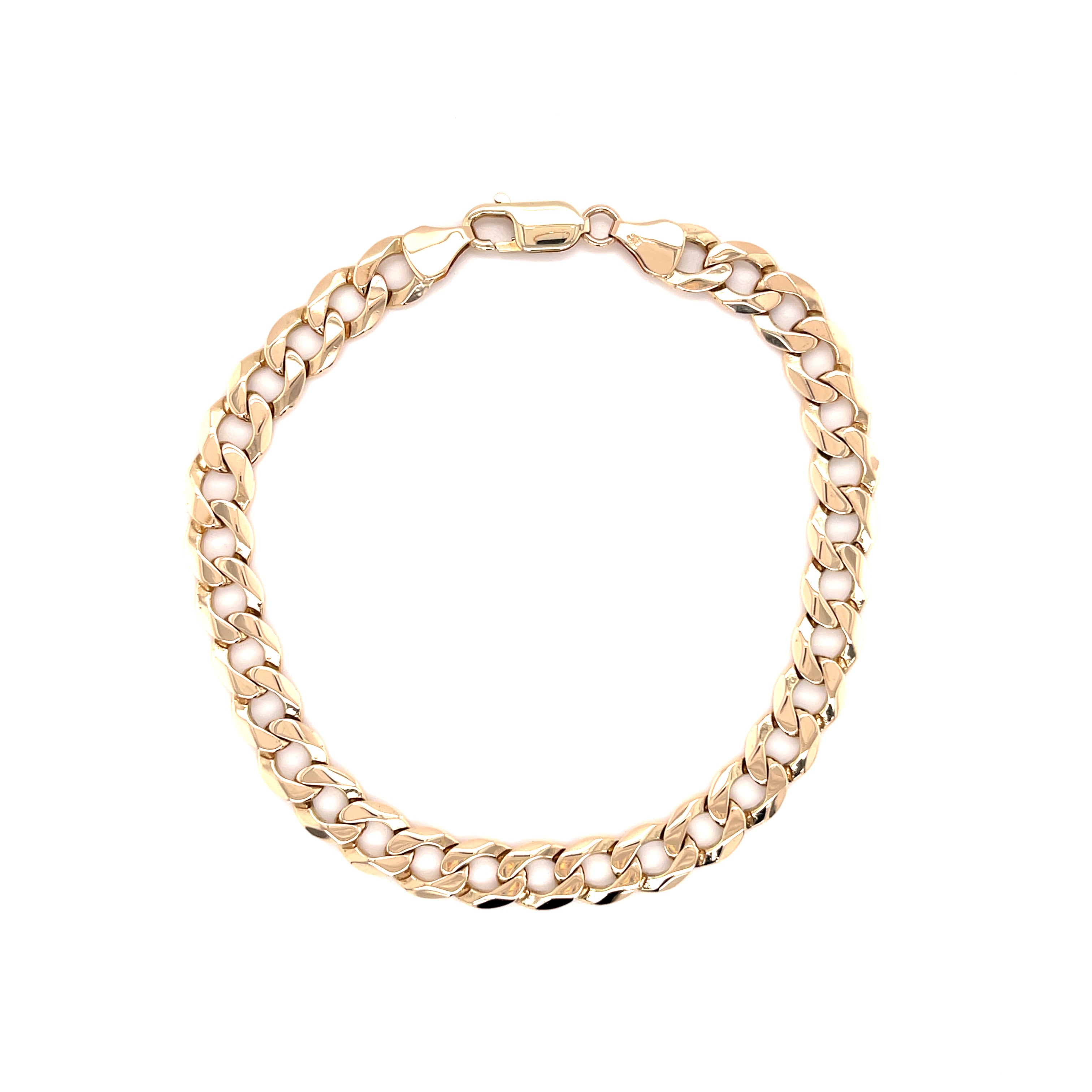 9ct Yellow Gold 8.5 Inch Curb Link Bracelet - 14.38g