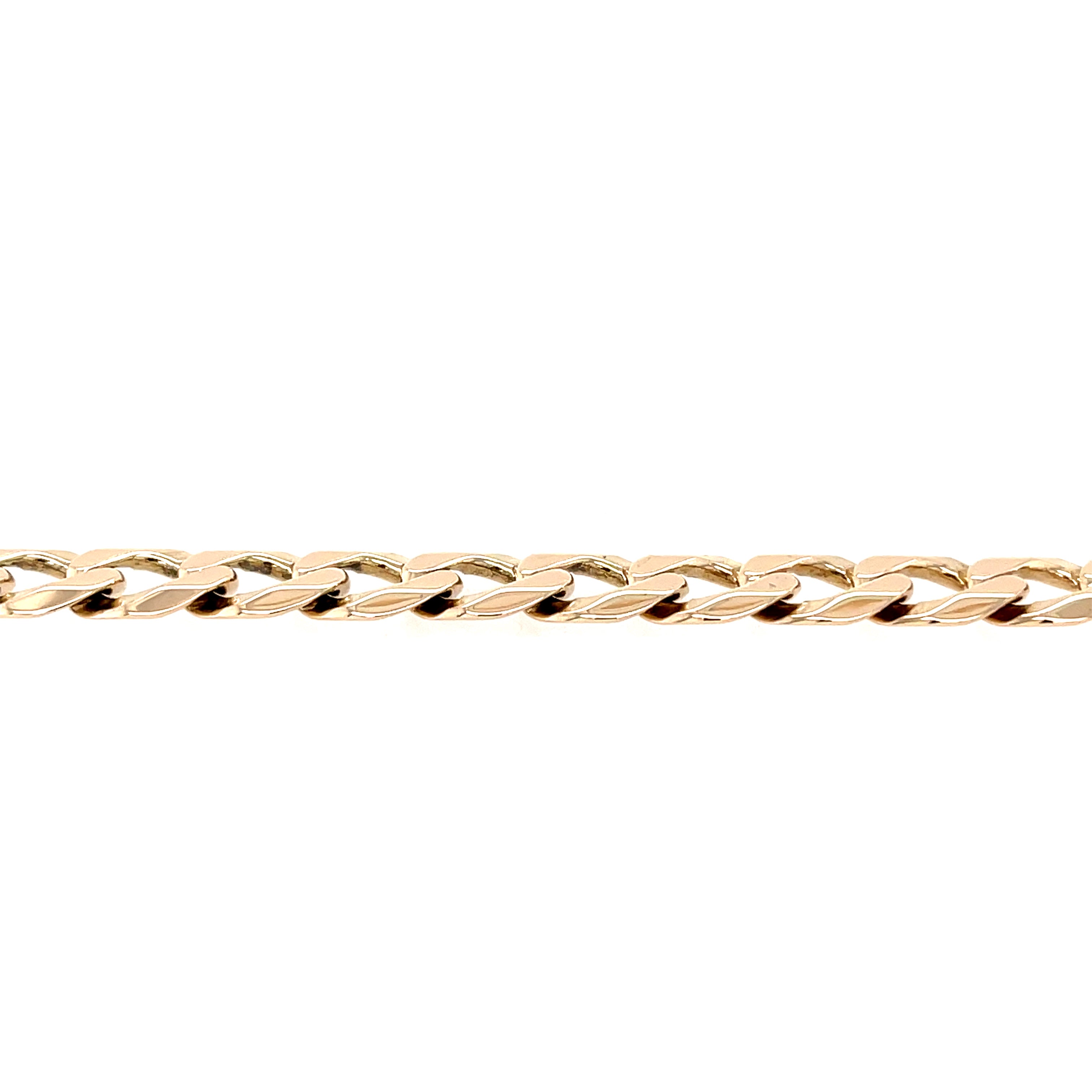 9ct Yellow Gold 8.5 Inch Curb Link Bracelet - 14.38g