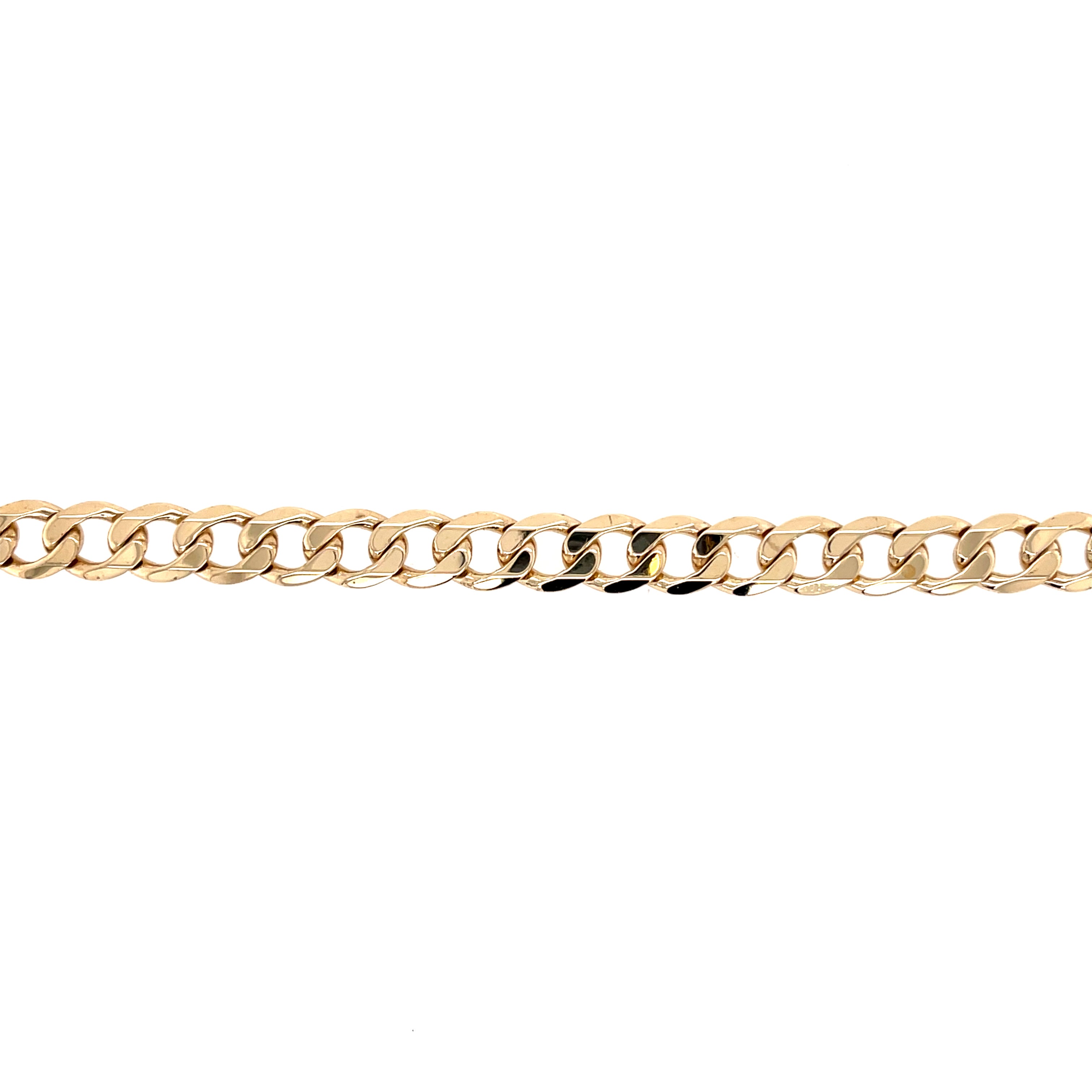 9ct Yellow Gold 8.5 Inch Curb Link Bracelet - 12.90g