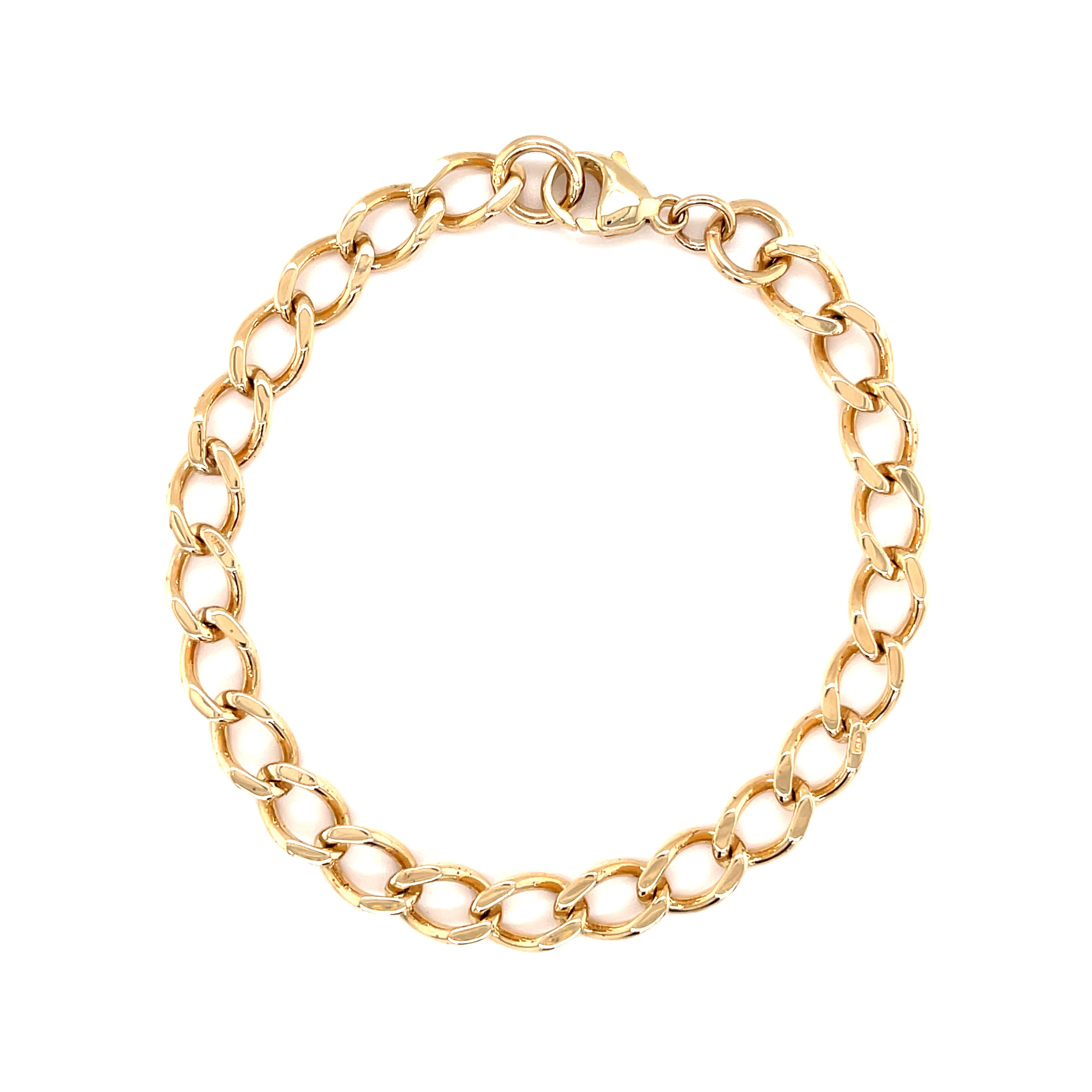 9ct Yellow Gold 7.5" Open Curb Link Bracelet - 12.40g SOLD