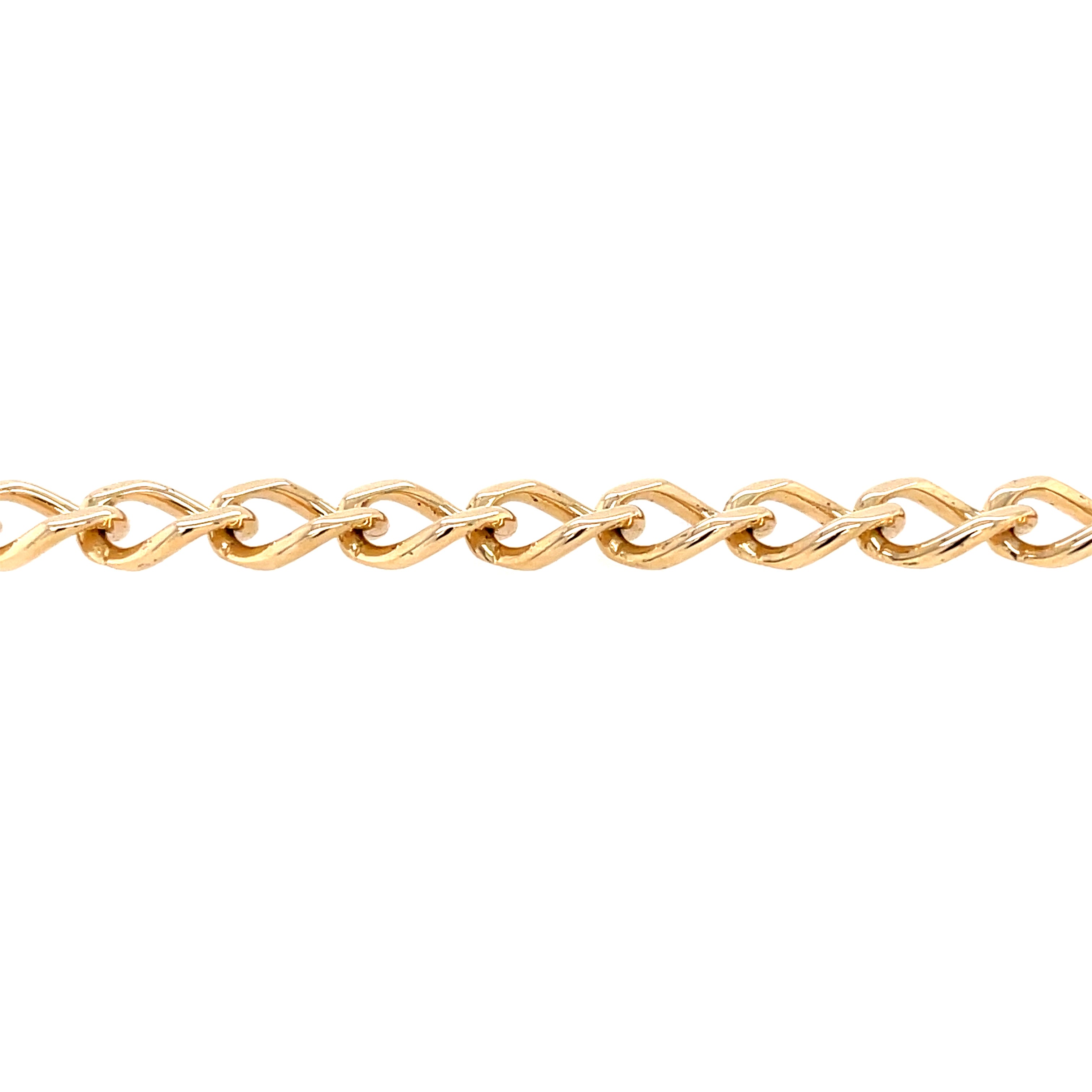 9ct Yellow Gold 7.5" Open Curb Link Bracelet - 12.40g SOLD