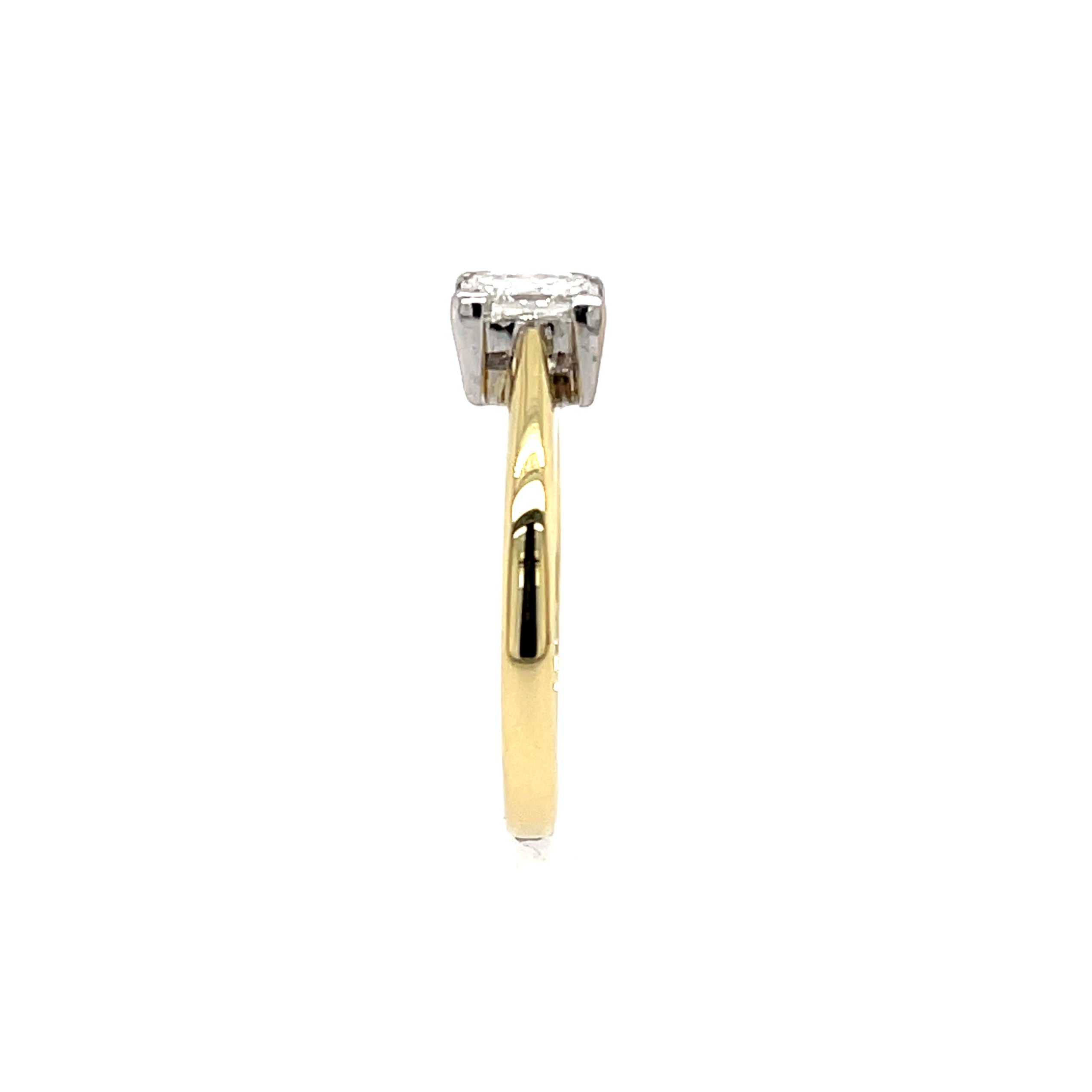 18ct Yellow Gold 0.61ct Princess Cut Diamond Solitaire Engagement Ring Certified G VVS