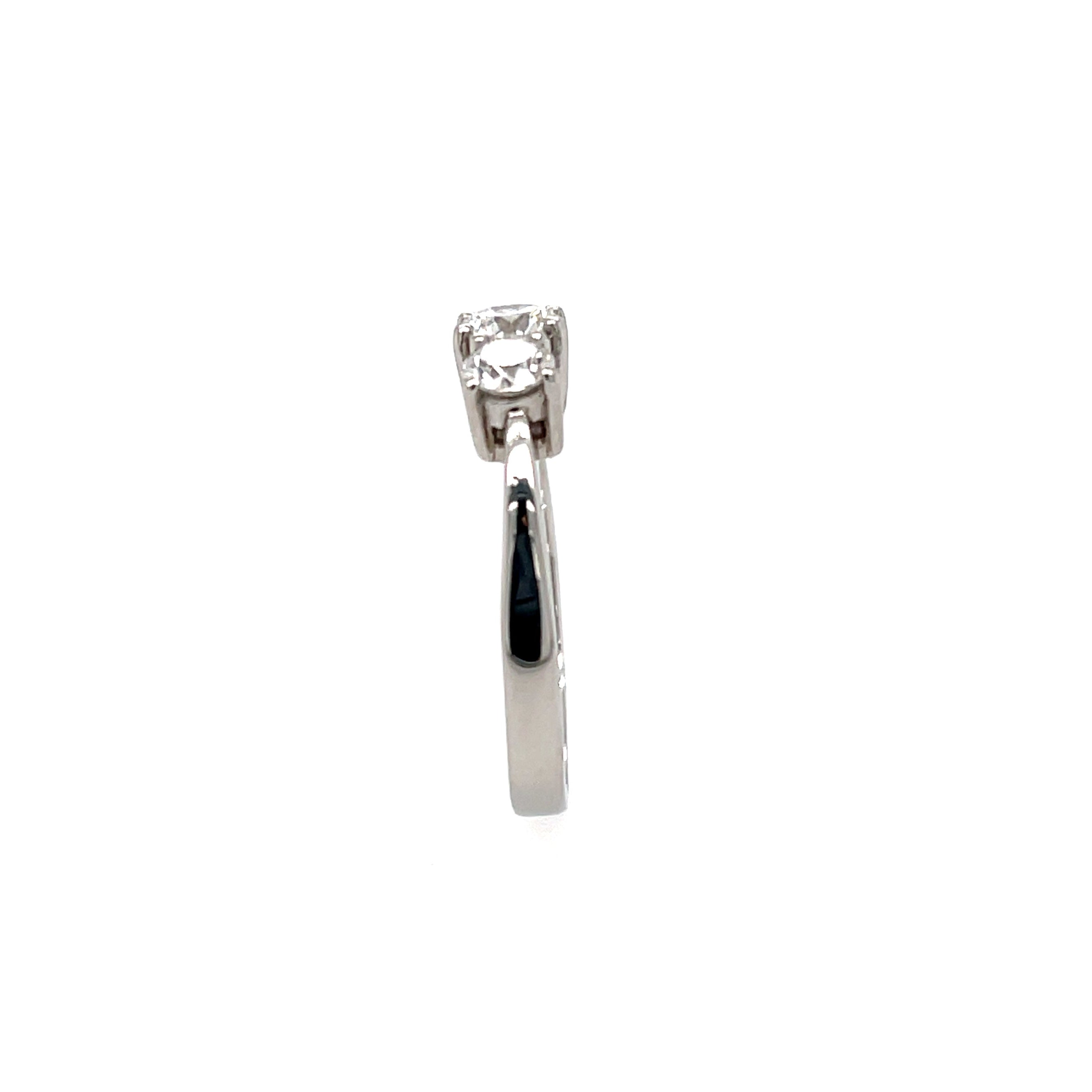 Platinum 0.75ct Round Brilliant Cut Diamond Three Stone Ring Certified