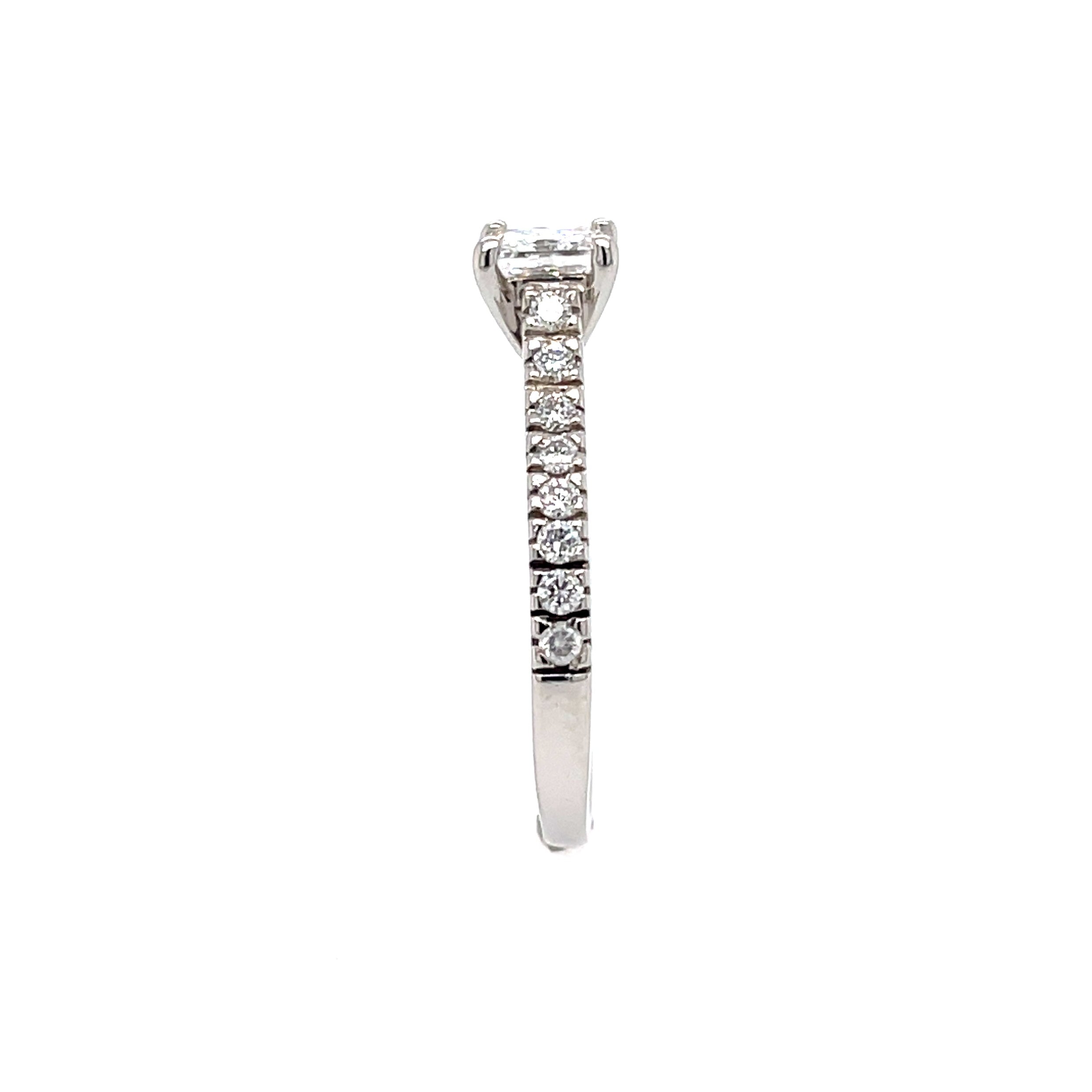 Platinum 0.67ct Princess Cut Diamond Solitaire Engagement Ring Certified D VS