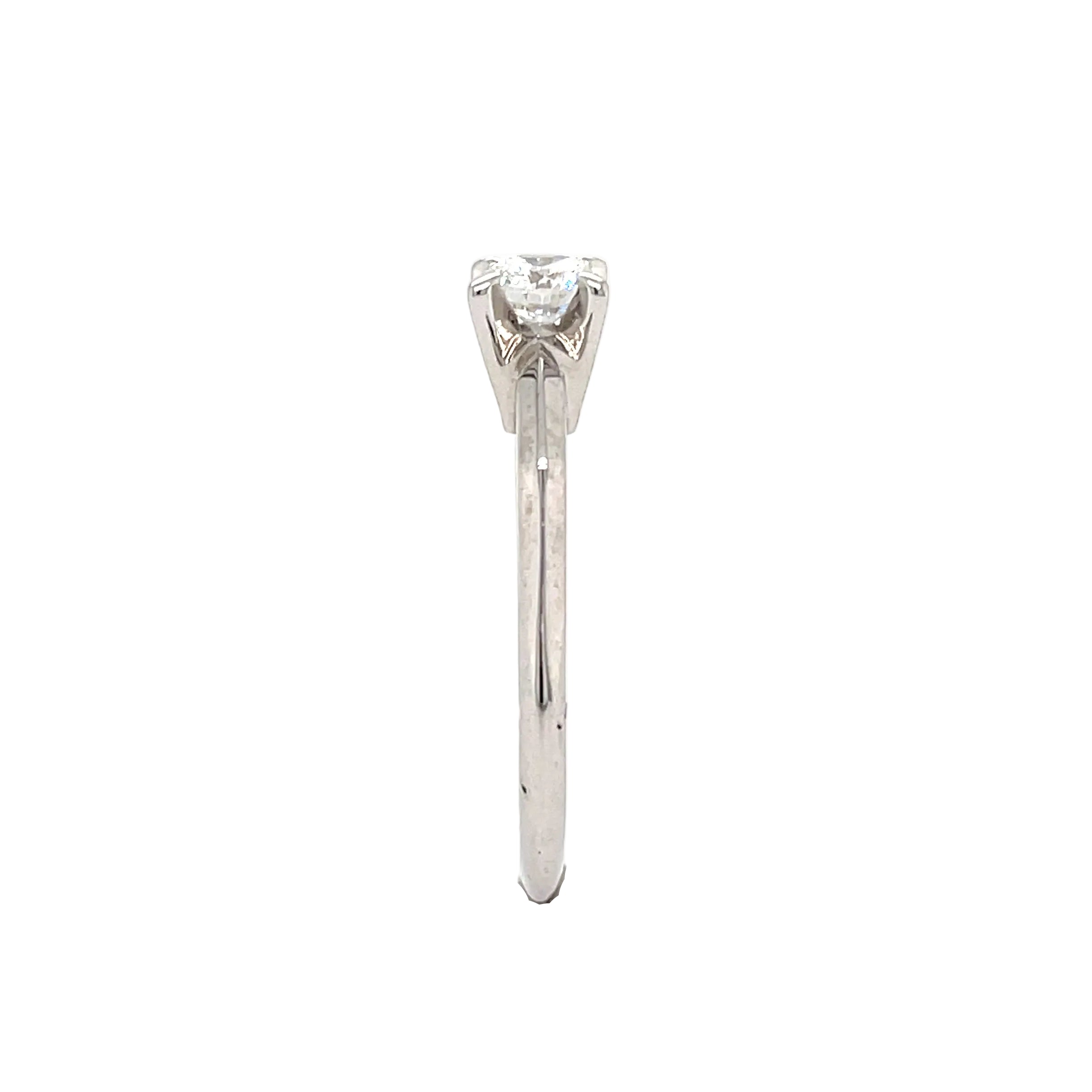 18ct White Gold 0.34ct Round Brilliant Cut Diamond Solitaire Engagement Ring Certified F VVS