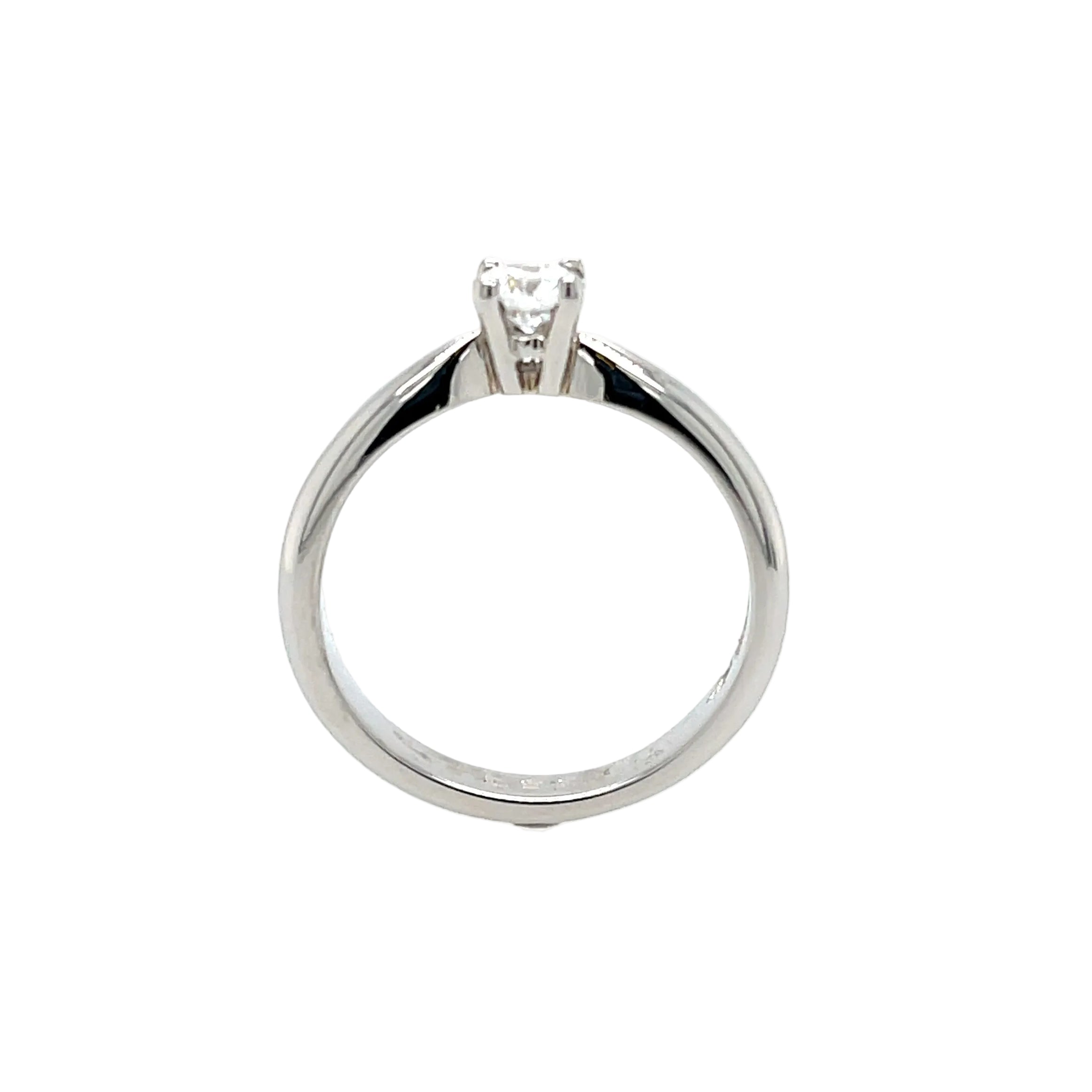 Platinum 0.31ct Round Brilliant Cut Diamond Solitaire Engagement Ring Certified E VS