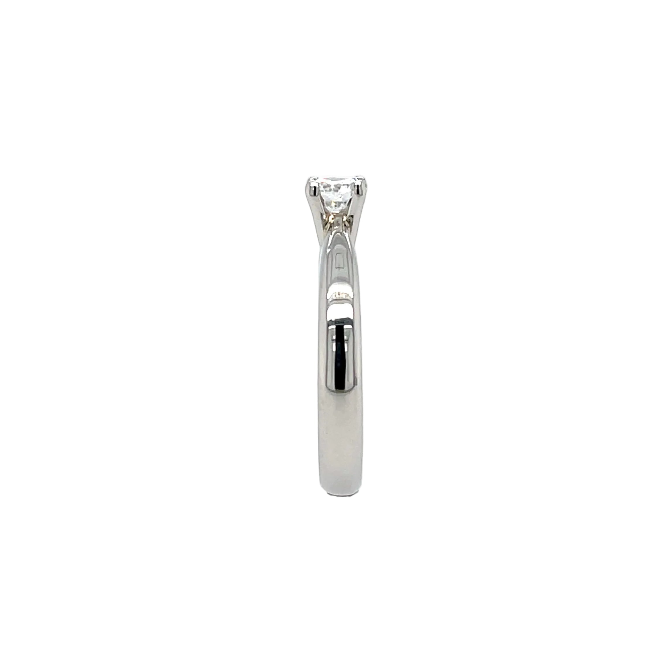 Platinum 0.31ct Round Brilliant Cut Diamond Solitaire Engagement Ring Certified E VS