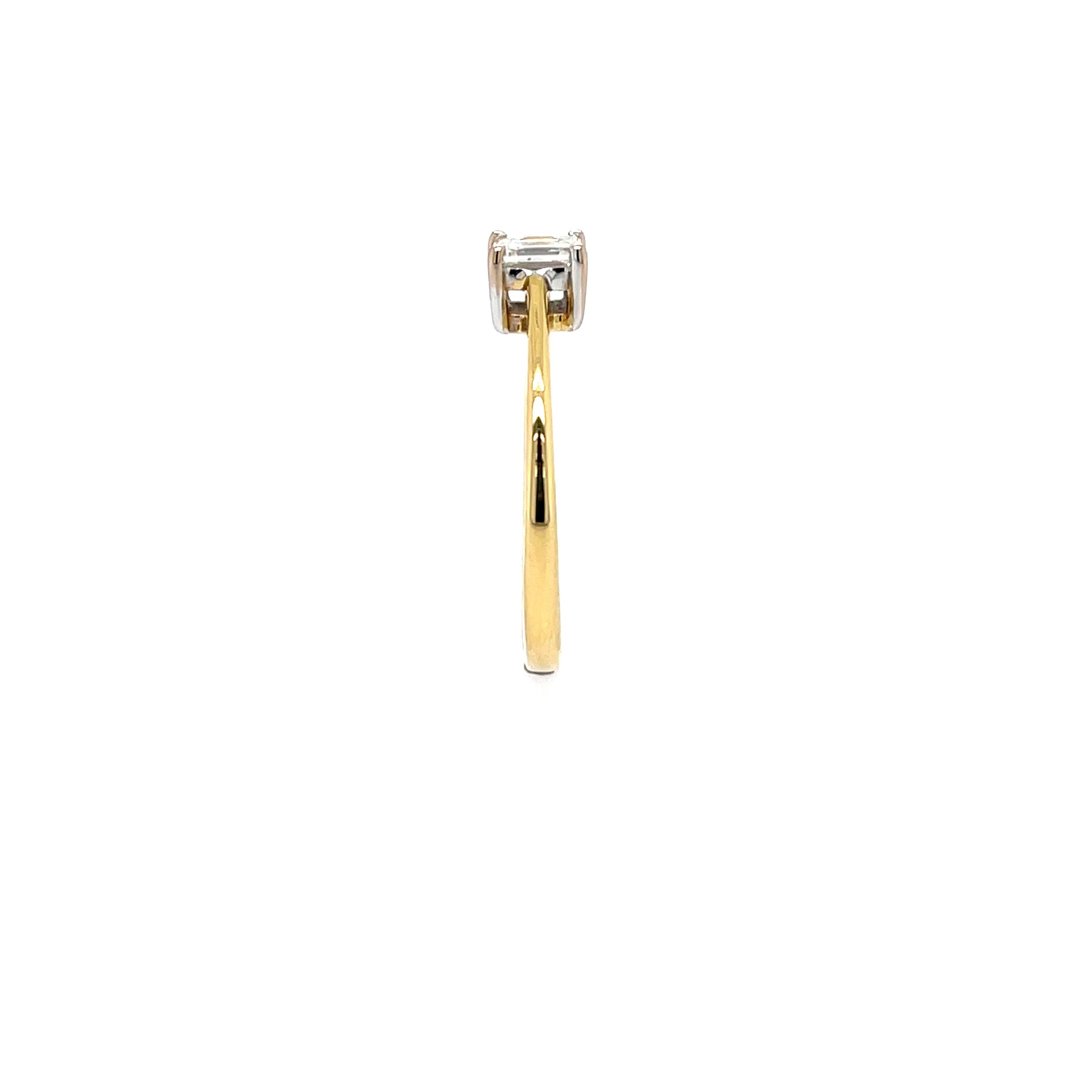 18ct Yellow Gold 0.33ct Emerald Cut Diamond Solitaire Engagement Ring Certified I SI SOLD