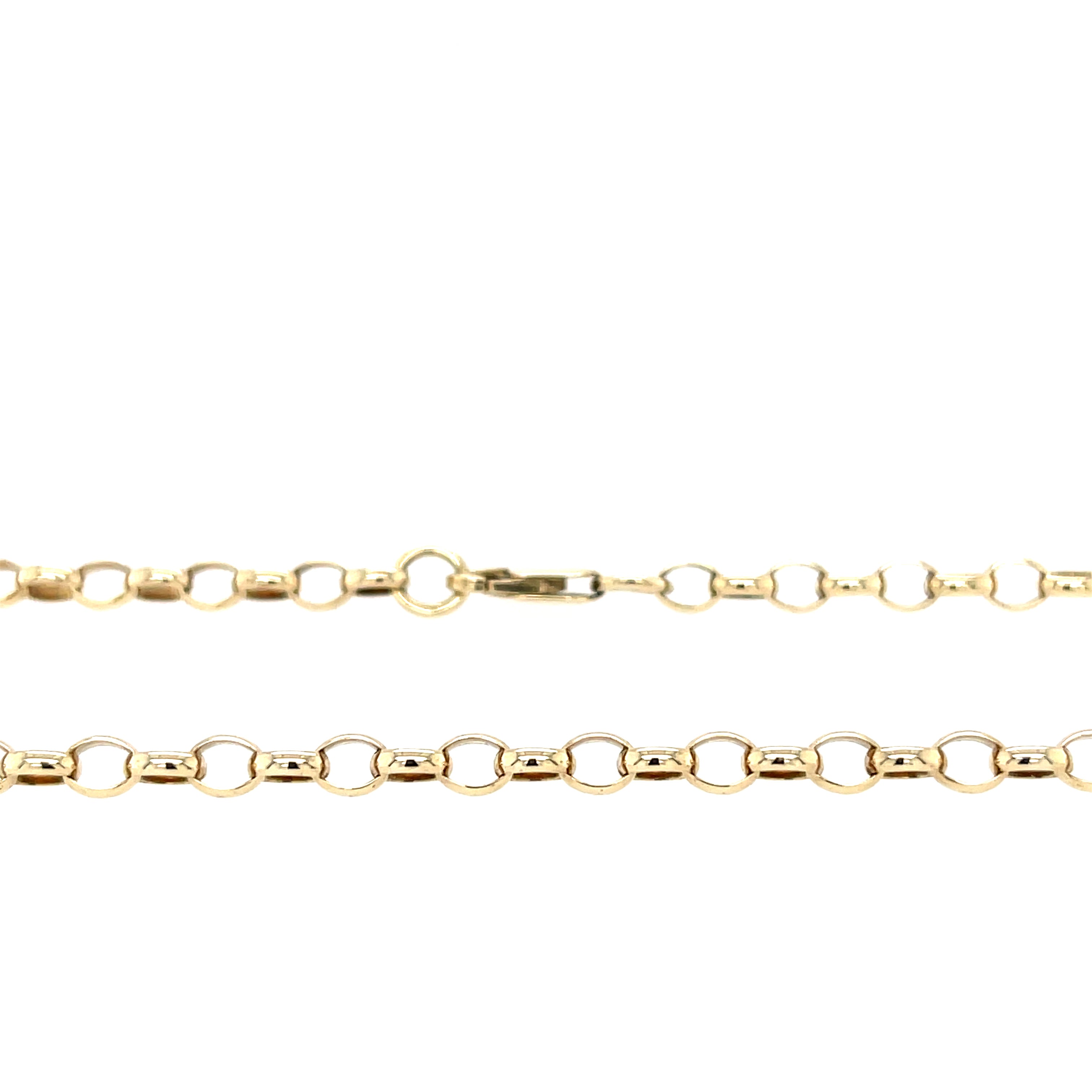 9ct Yellow Gold 21 Inch Oval Link Belcher Chain - 9.52g