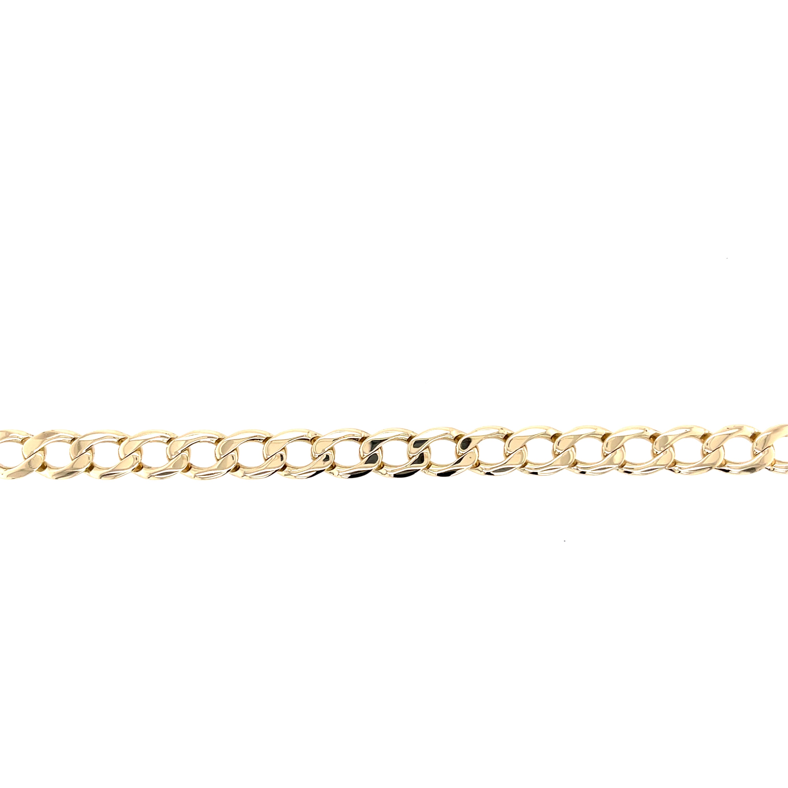 9ct Yellow Gold 8.5 Inch Curb Link Bracelet - 16.15g