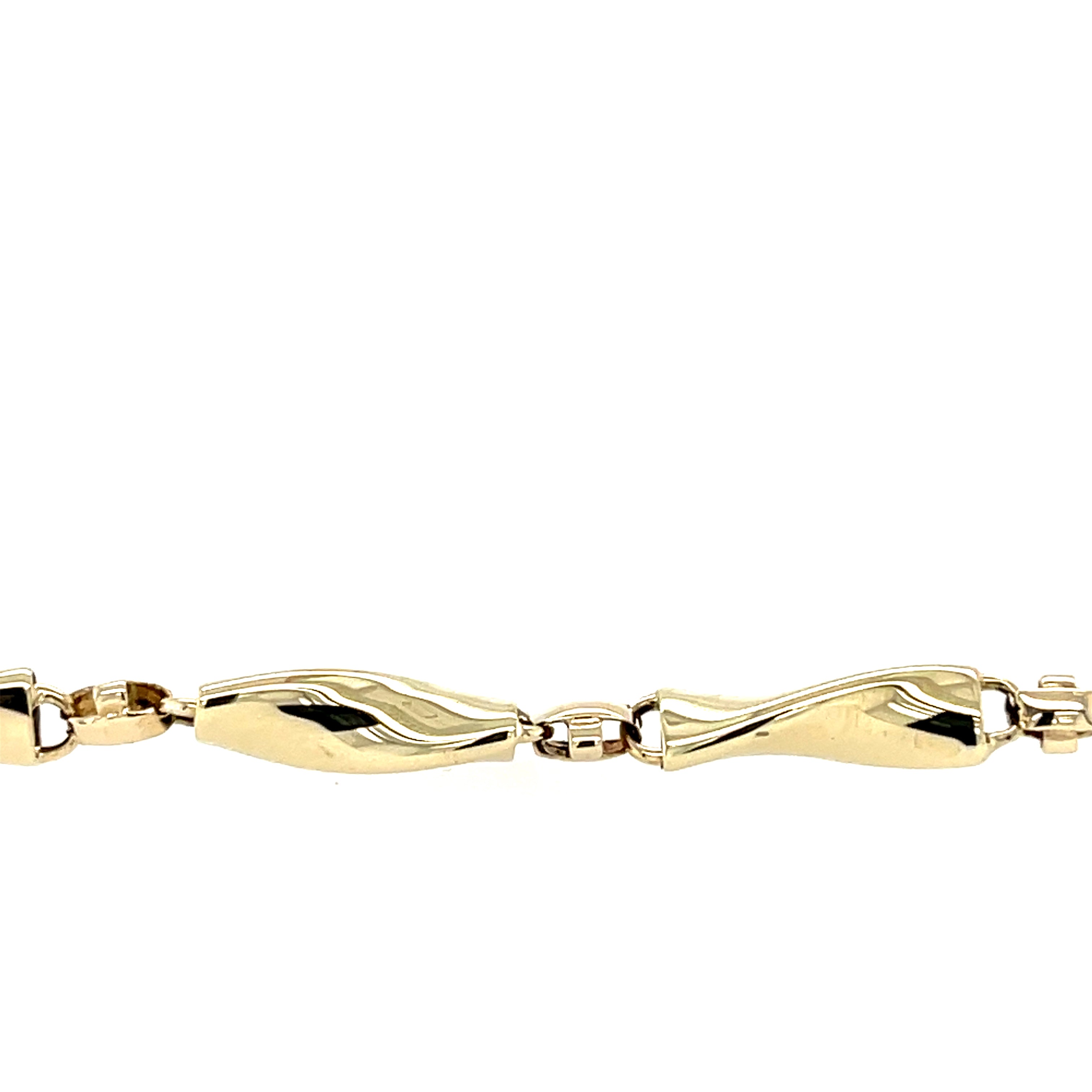 9ct Yellow Gold 8" Twisted Link Ladies Bracelet - 11.15g