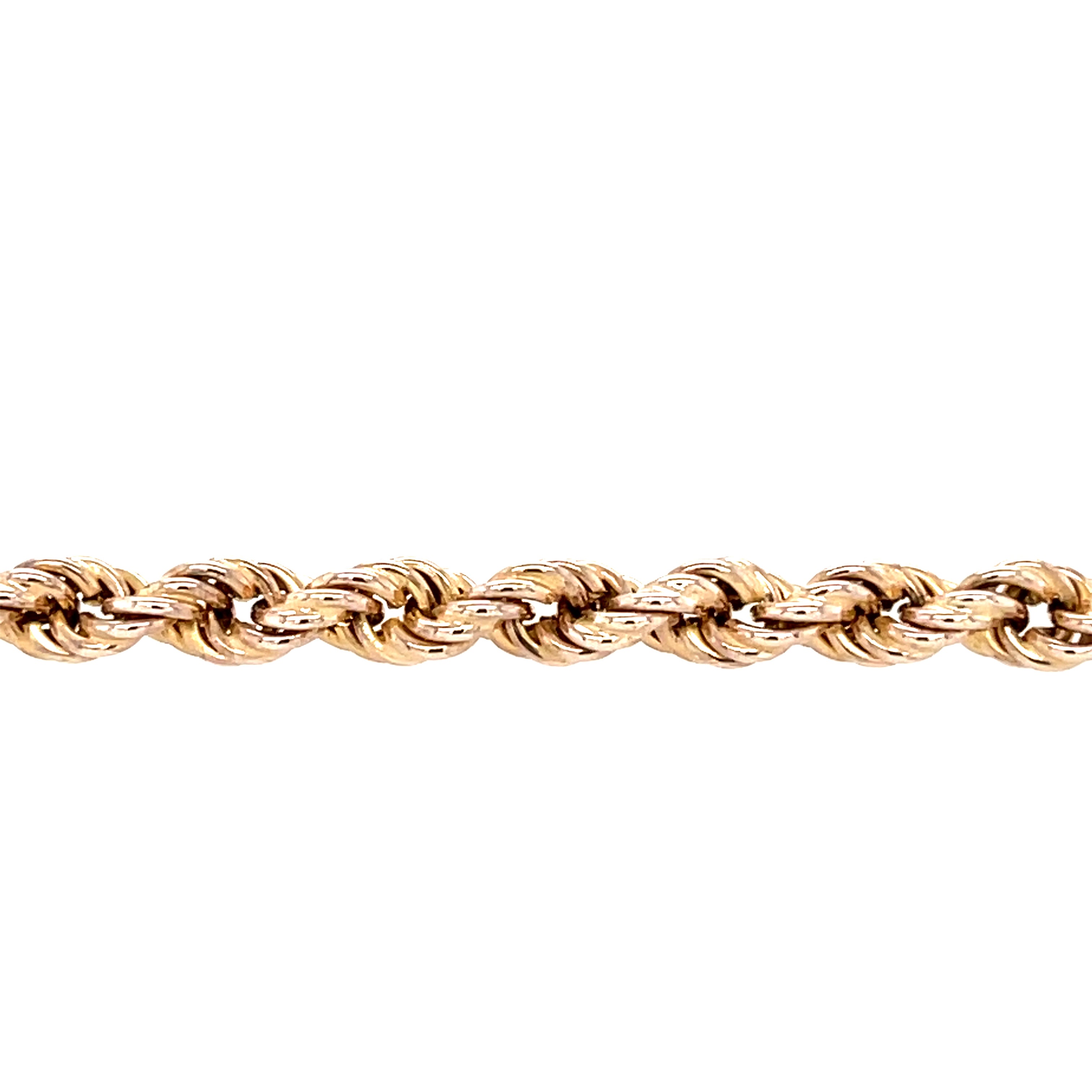 9ct Yellow Gold 7.5" Hollow Rope Bracelet - 5.55g SOLD