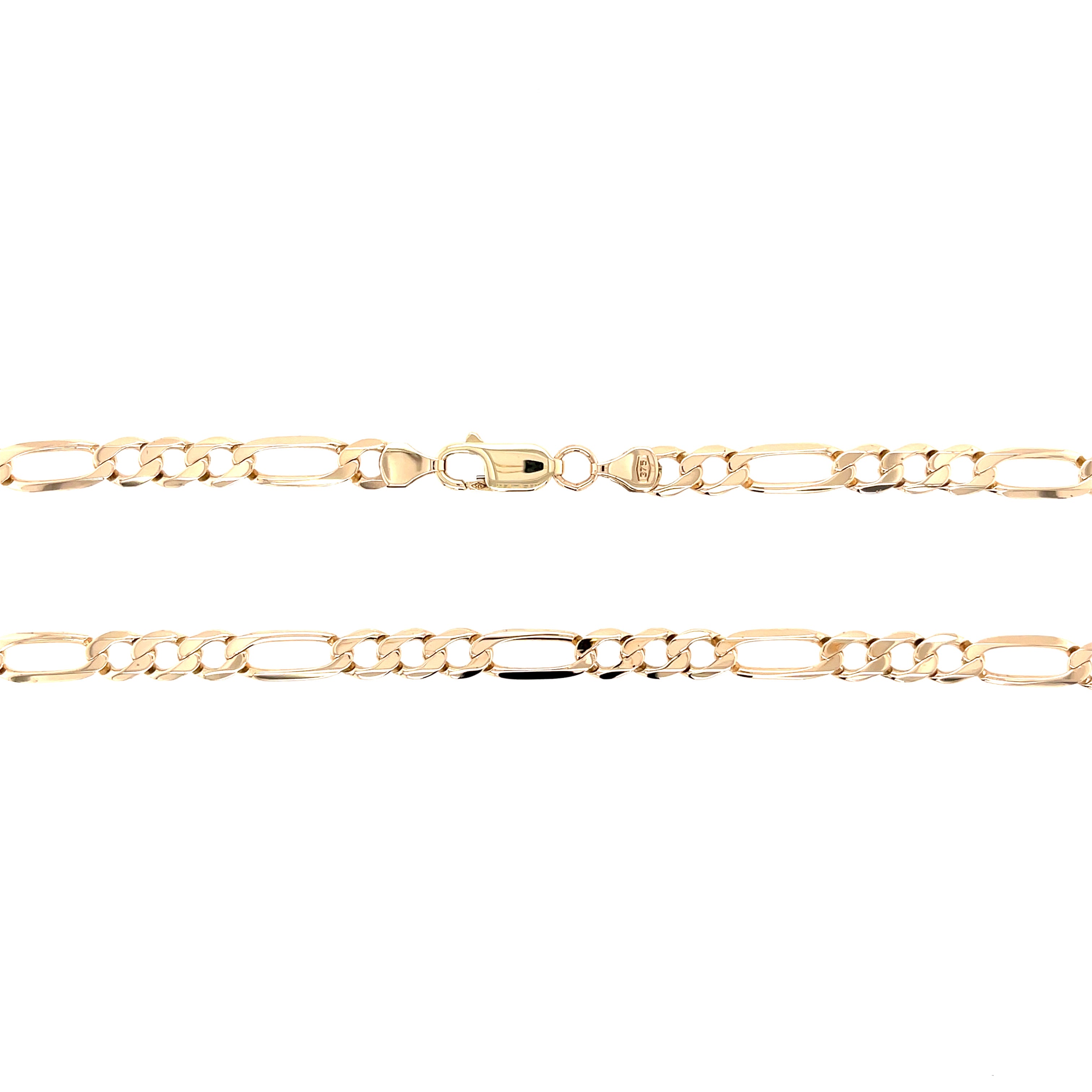 9ct Yellow Gold 21 Inch Classic Figaro Link Chain - 16.30g